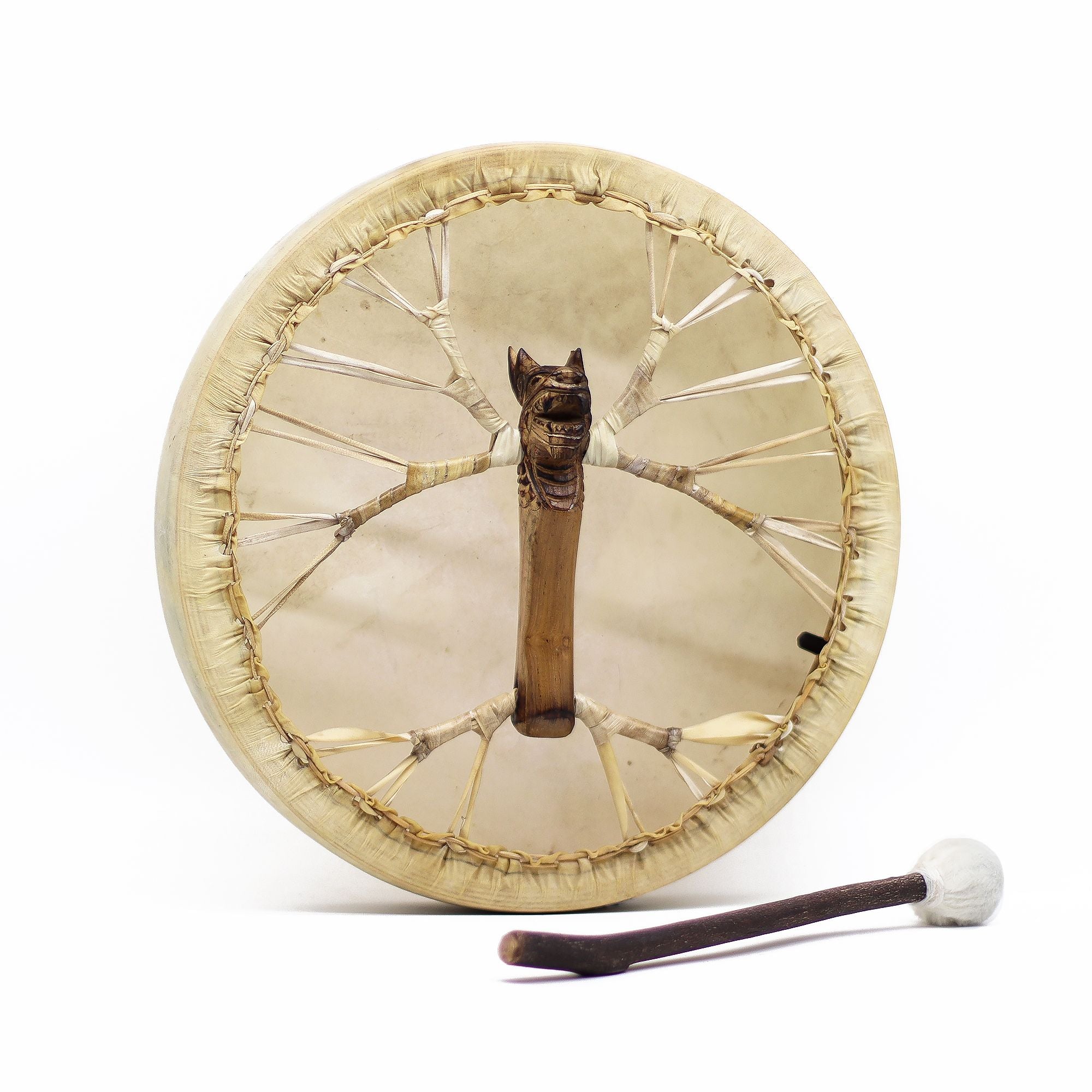 Tambor Xamânico Espírito do Dragão com Baqueta - Ajustável - 40 cm