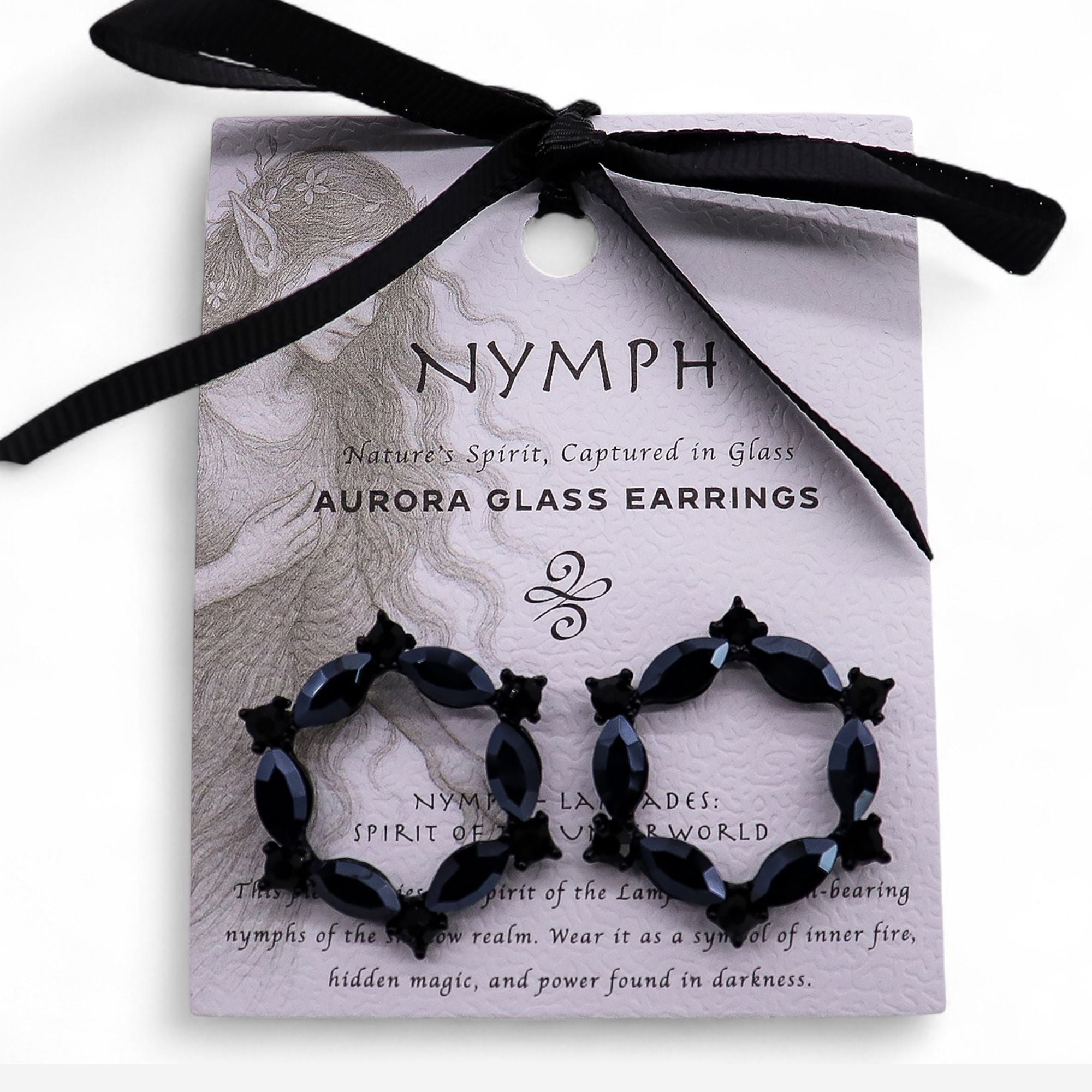 Brincos de Cristal Vintage - Aro - Preto Azabache