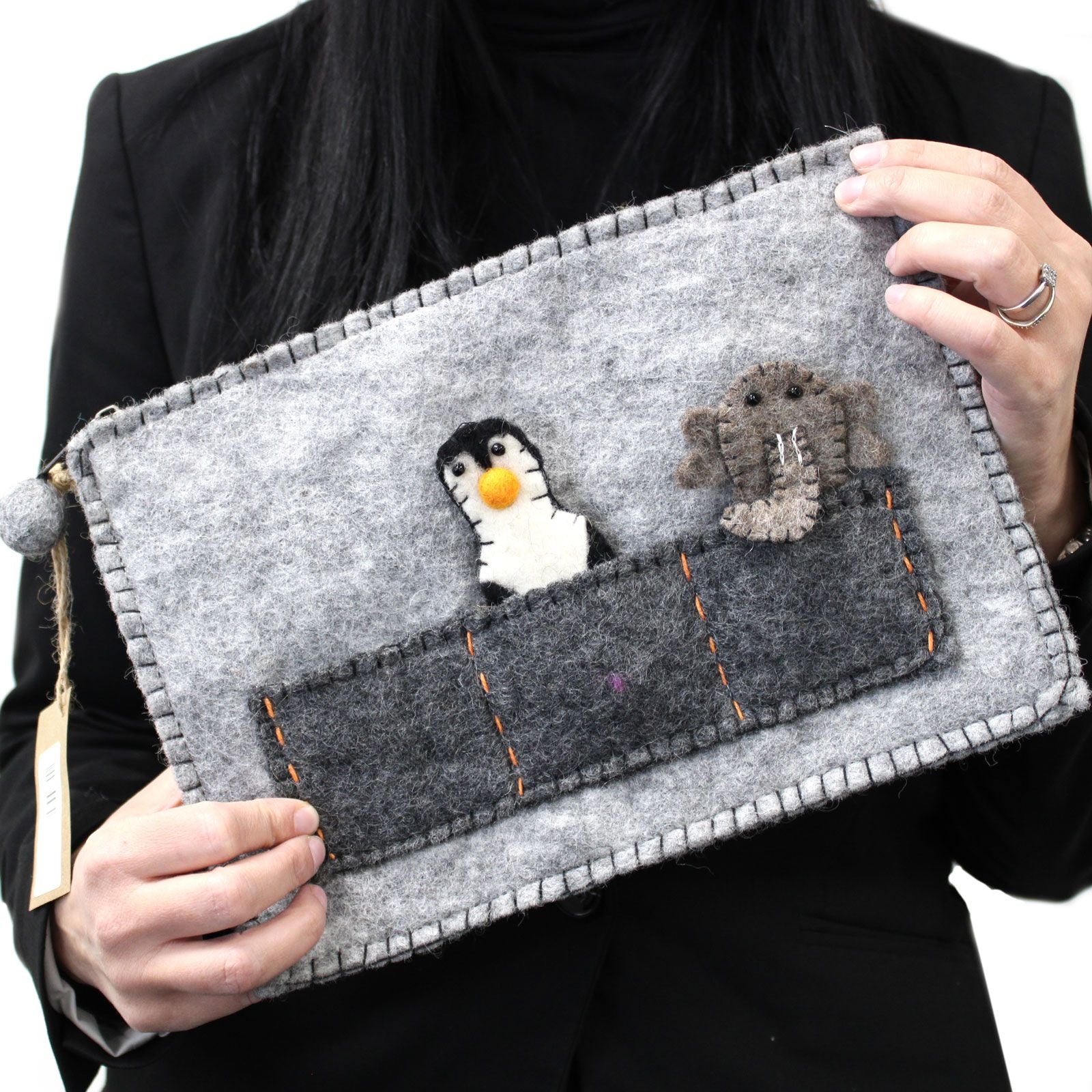 Bolsa para Tablet com marionetas de dedo