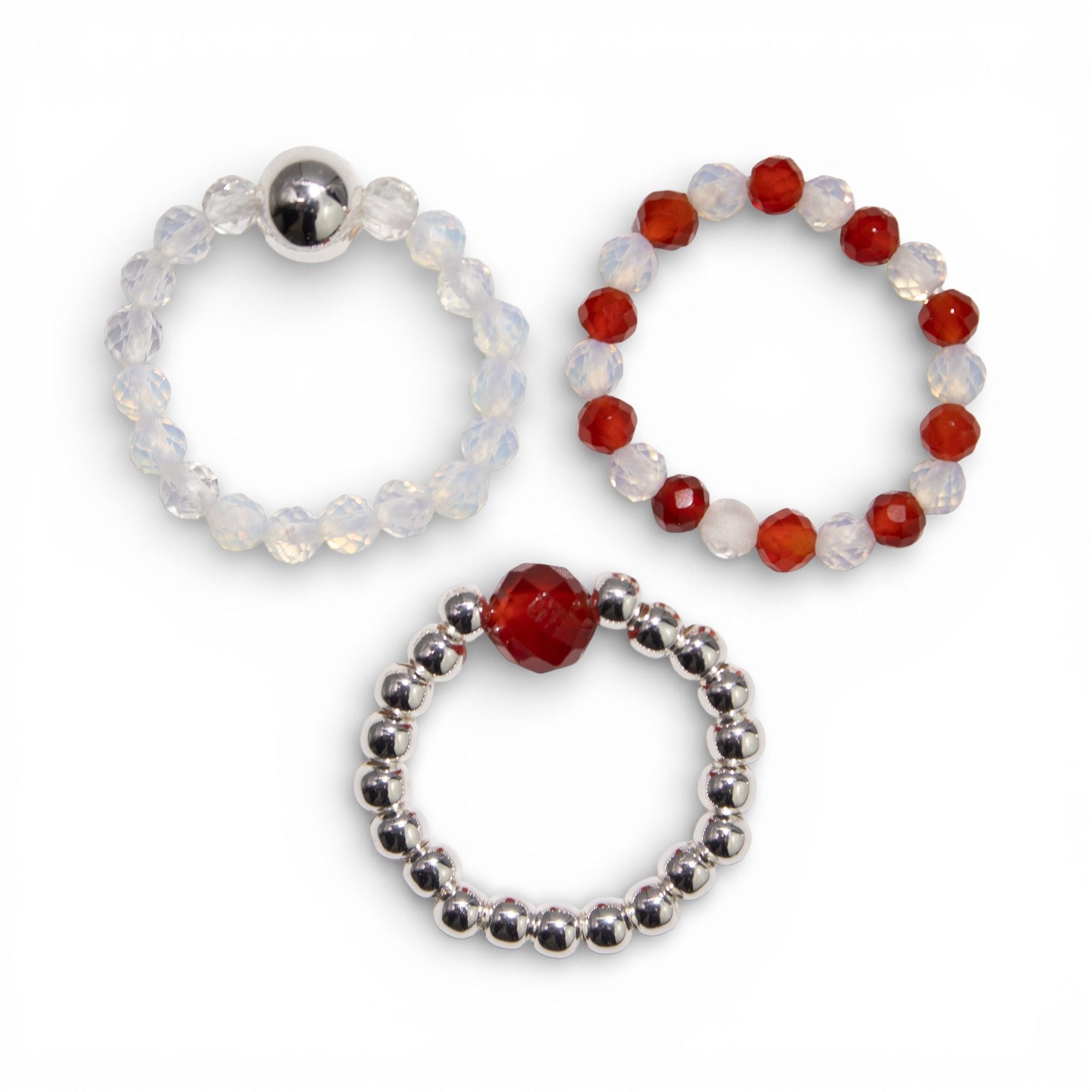 Conjunto de Anéis com Pedra Nymph – Lua de Sangue