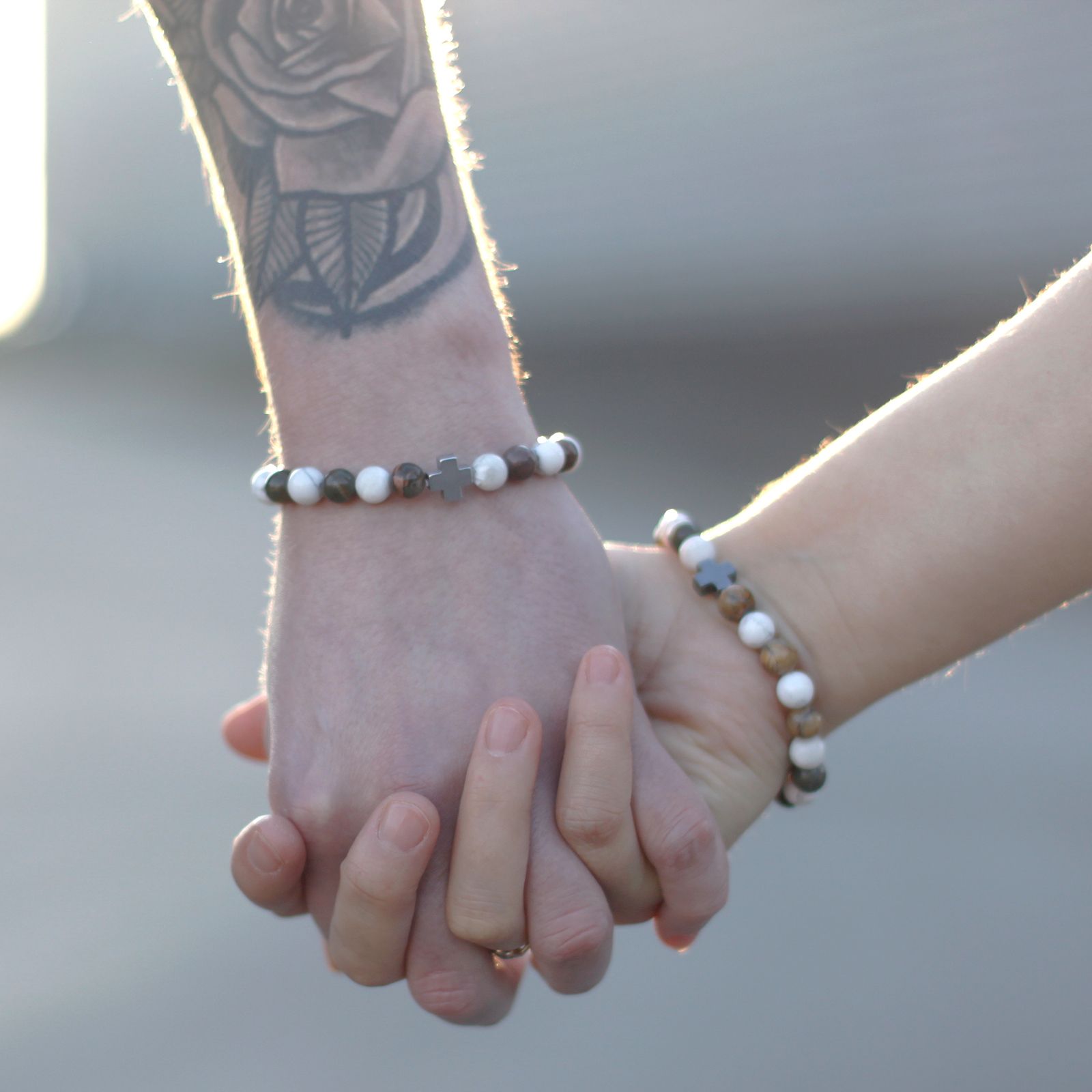 Set of 2 Natural Stone Bracelets – Rainbow