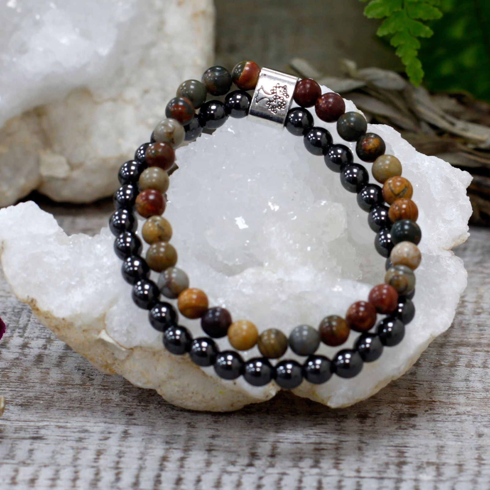 Pulseira Magnética em Pedras Naturais – Jaspe Picasso