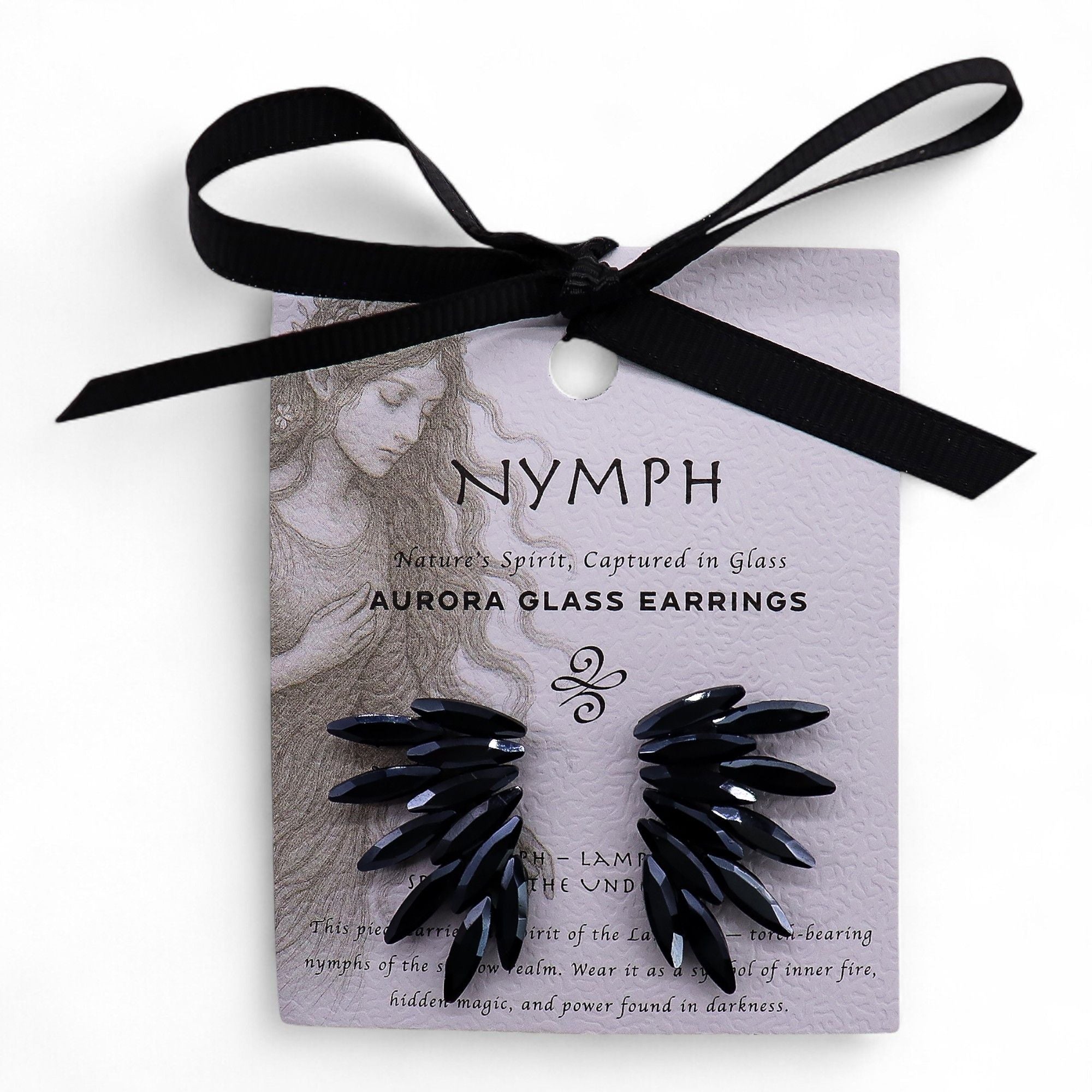 Brincos de Cristal Vintage - Fadas - Preto Azabache