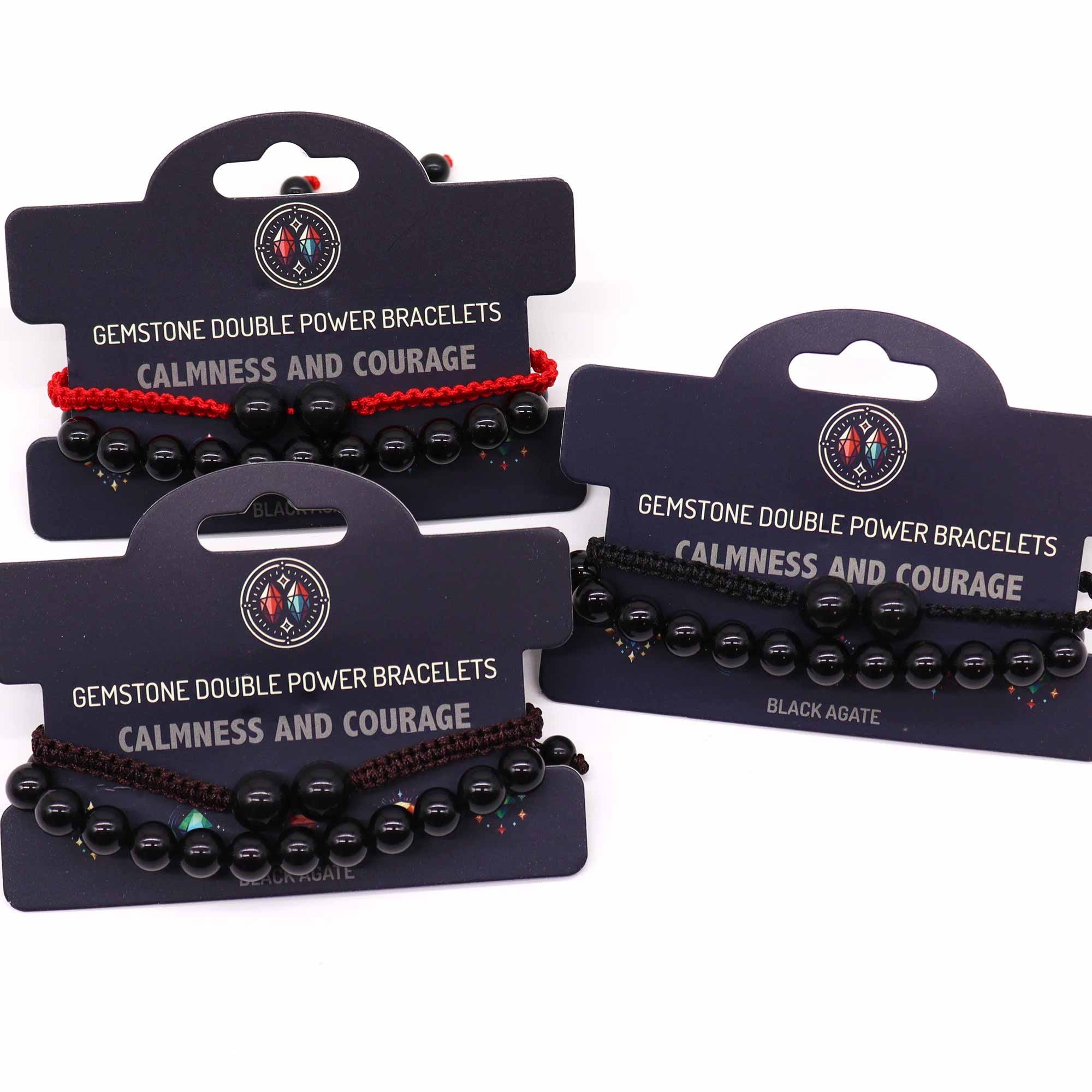 Double Power Bracelets – Black Agate