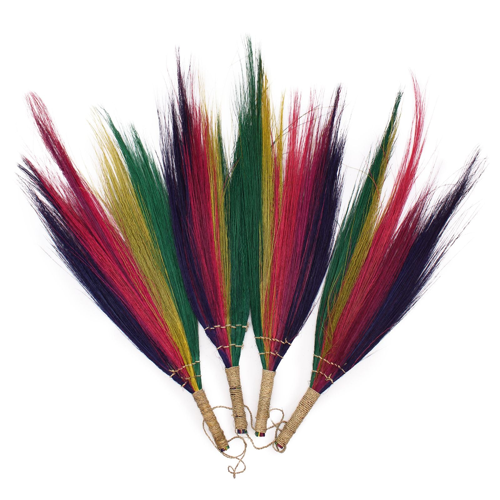 Conjunto de Pampas Tipo Vassoura Cores Arco-Íris