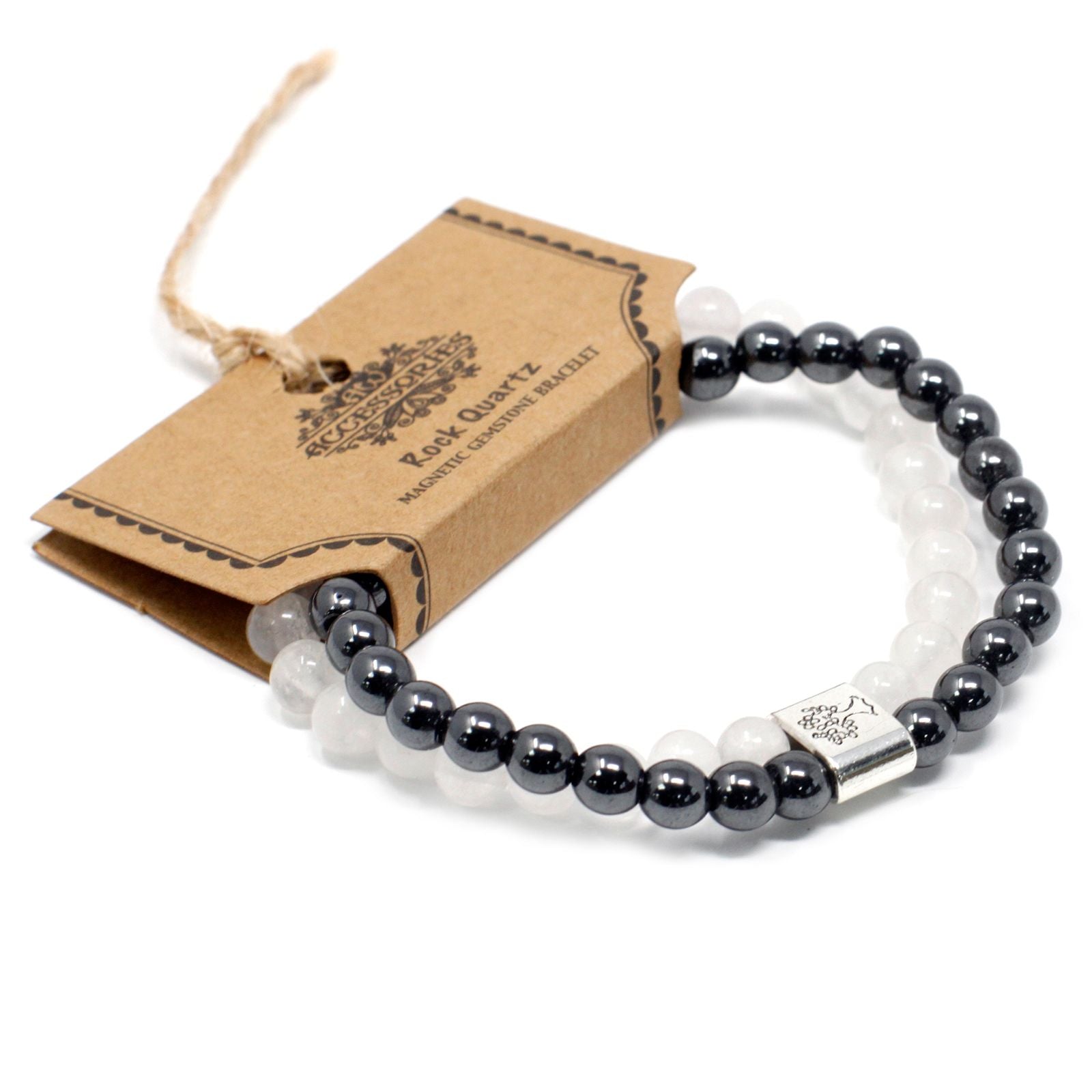 Magnetic Bracelet in Natural Stones – White Quartz