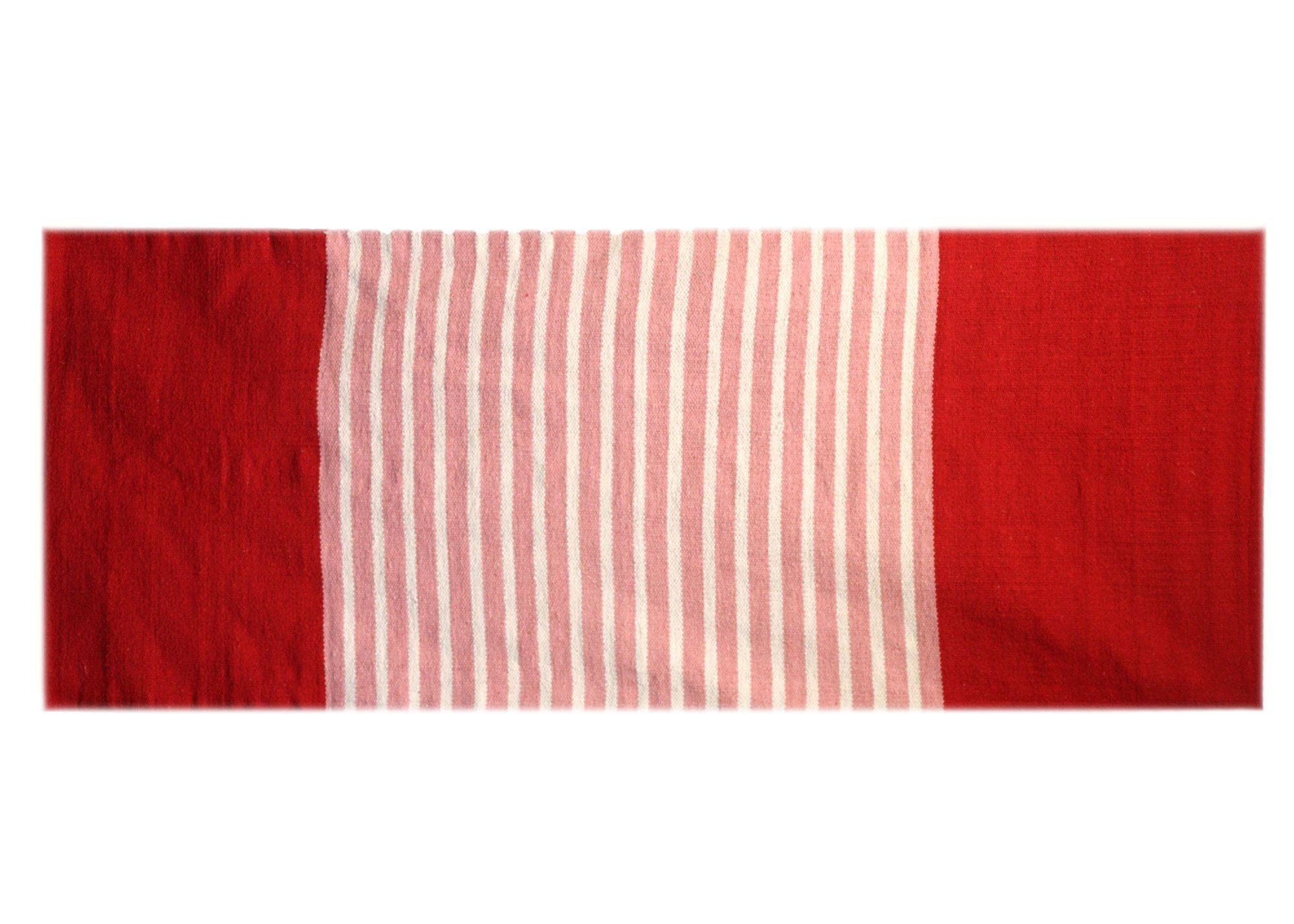 Tapete Indiano em Algodão Vermelho e Rosa