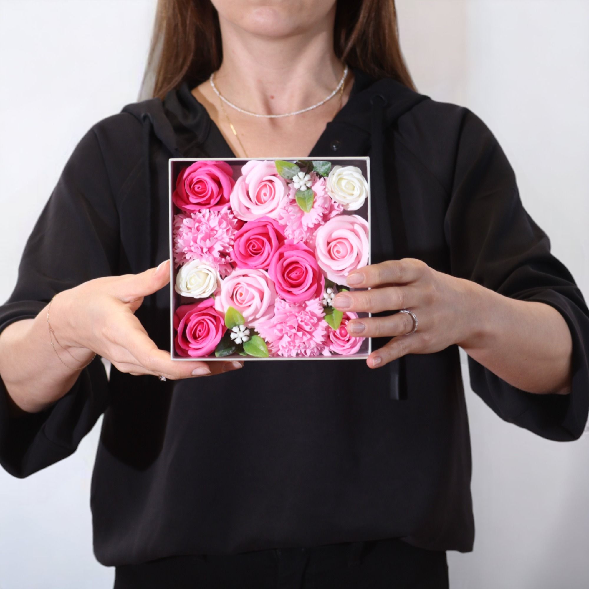 Caixa Quadrada - Bênçãos de Bebé - Rosa