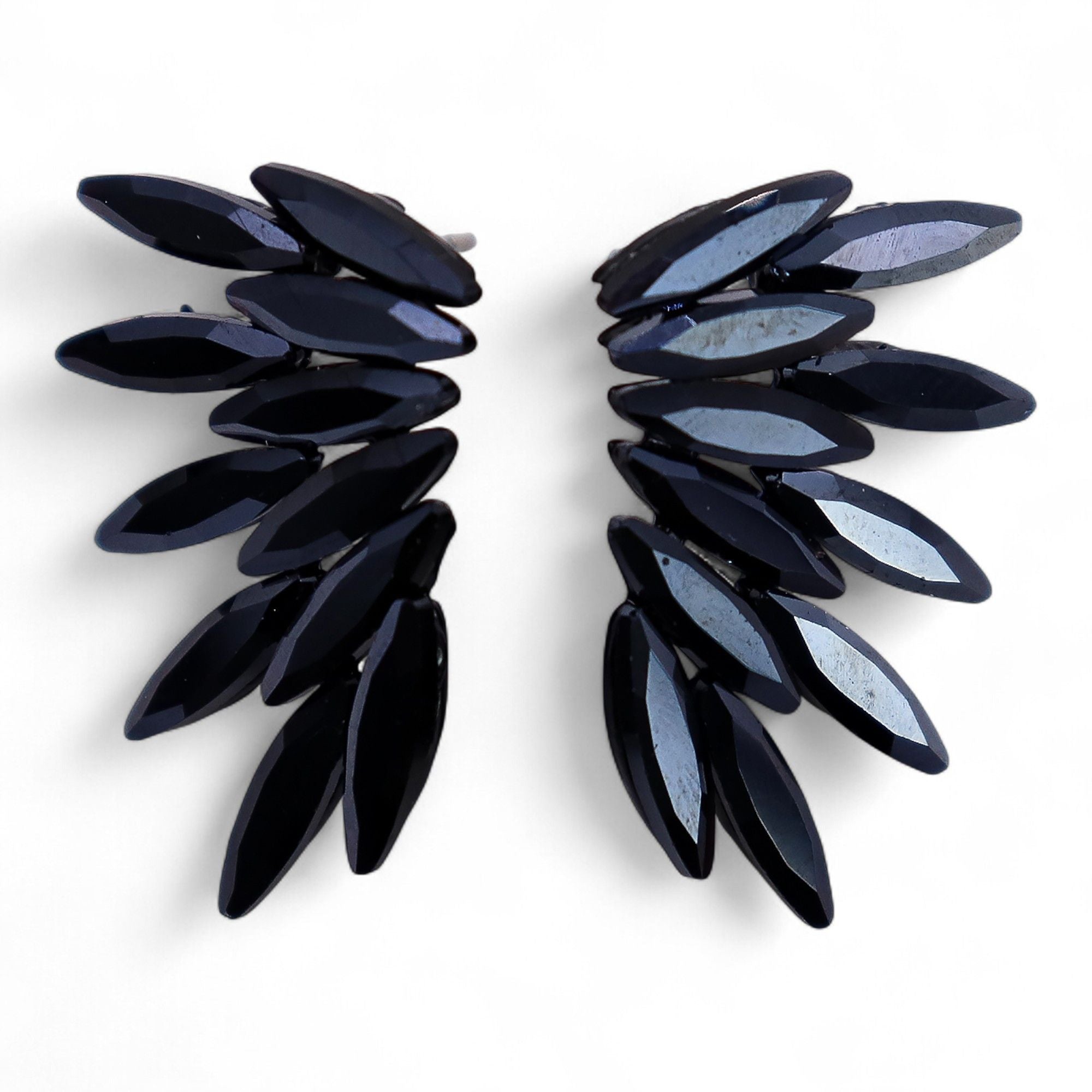 Brincos de Cristal Vintage - Fadas - Preto Azabache