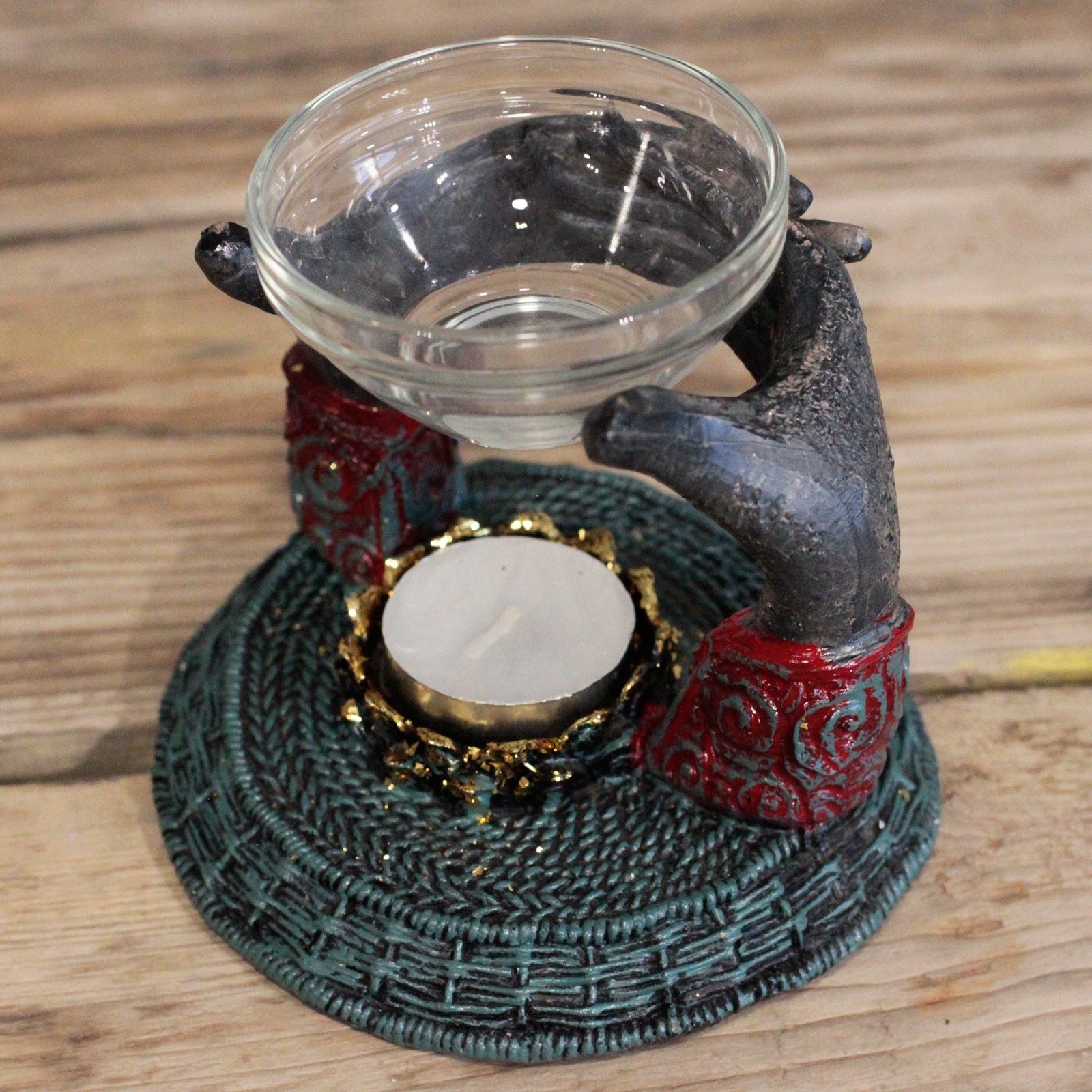 Old Buddha Oil Burner with Offering Hands