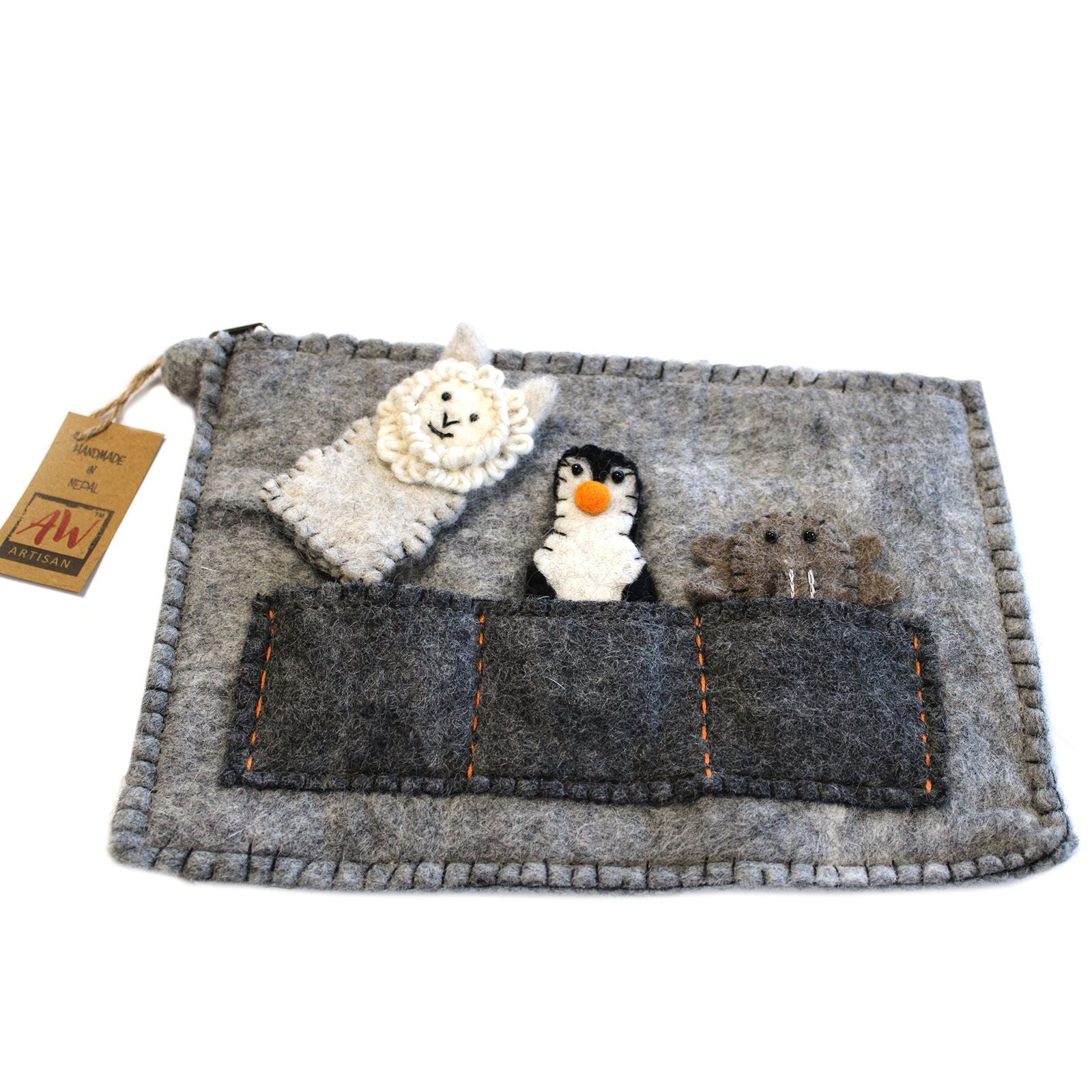 Bolsa para Tablet com marionetas de dedo