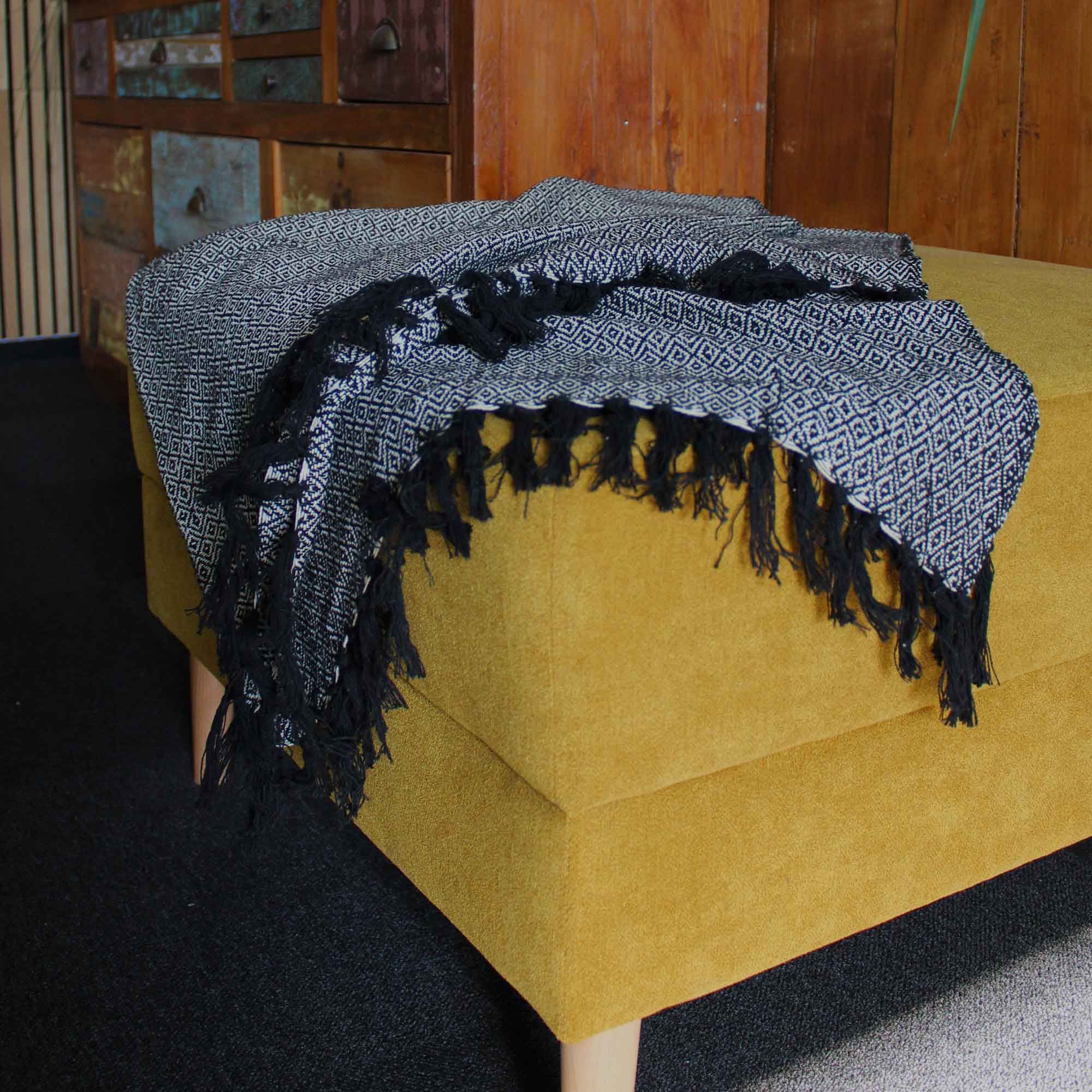 Manta Boho Conforto Carvão