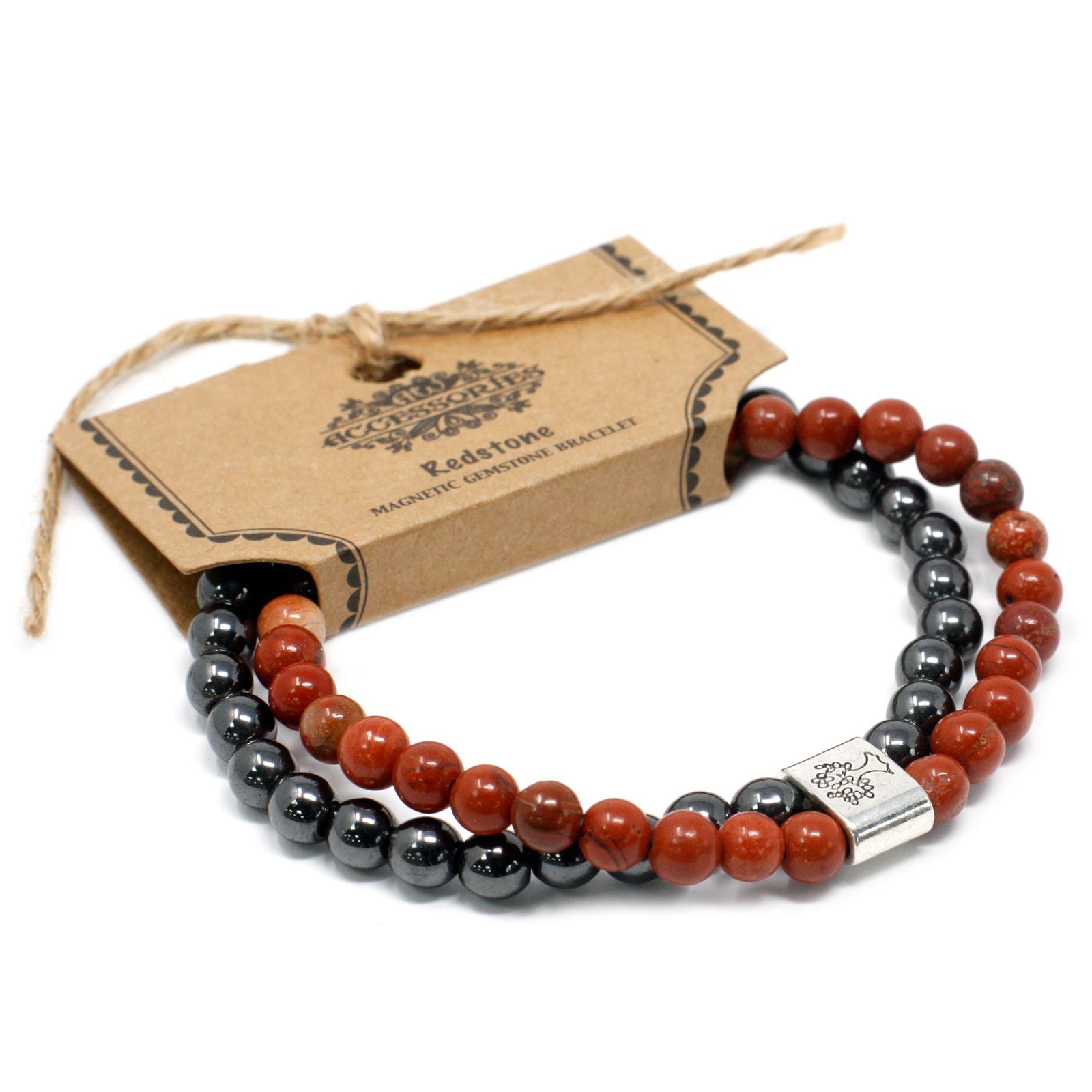 Magnetic Bracelet in Natural Stones – Red Stone