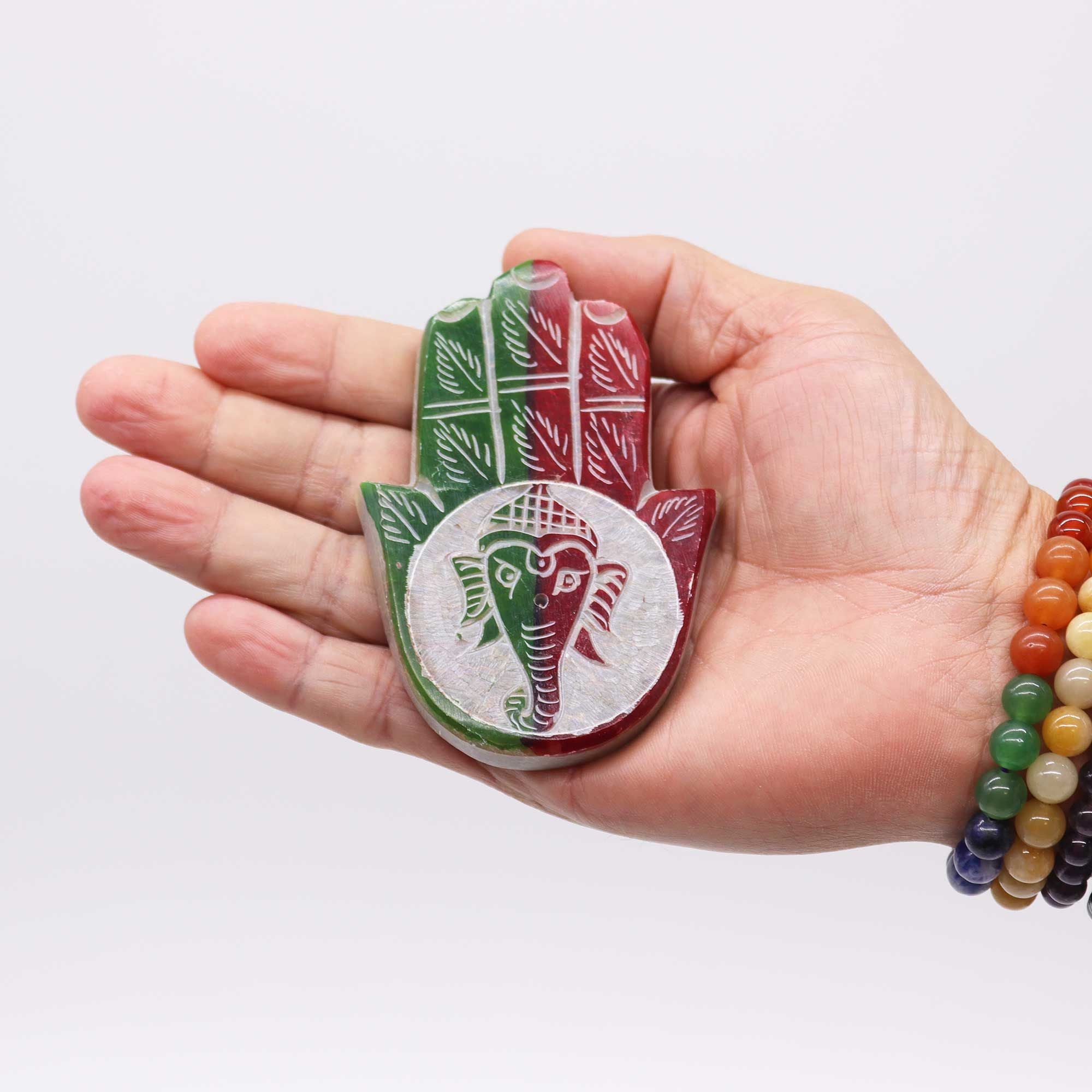 Suporte de Incenso Hamsa em Esteatite Ganesha