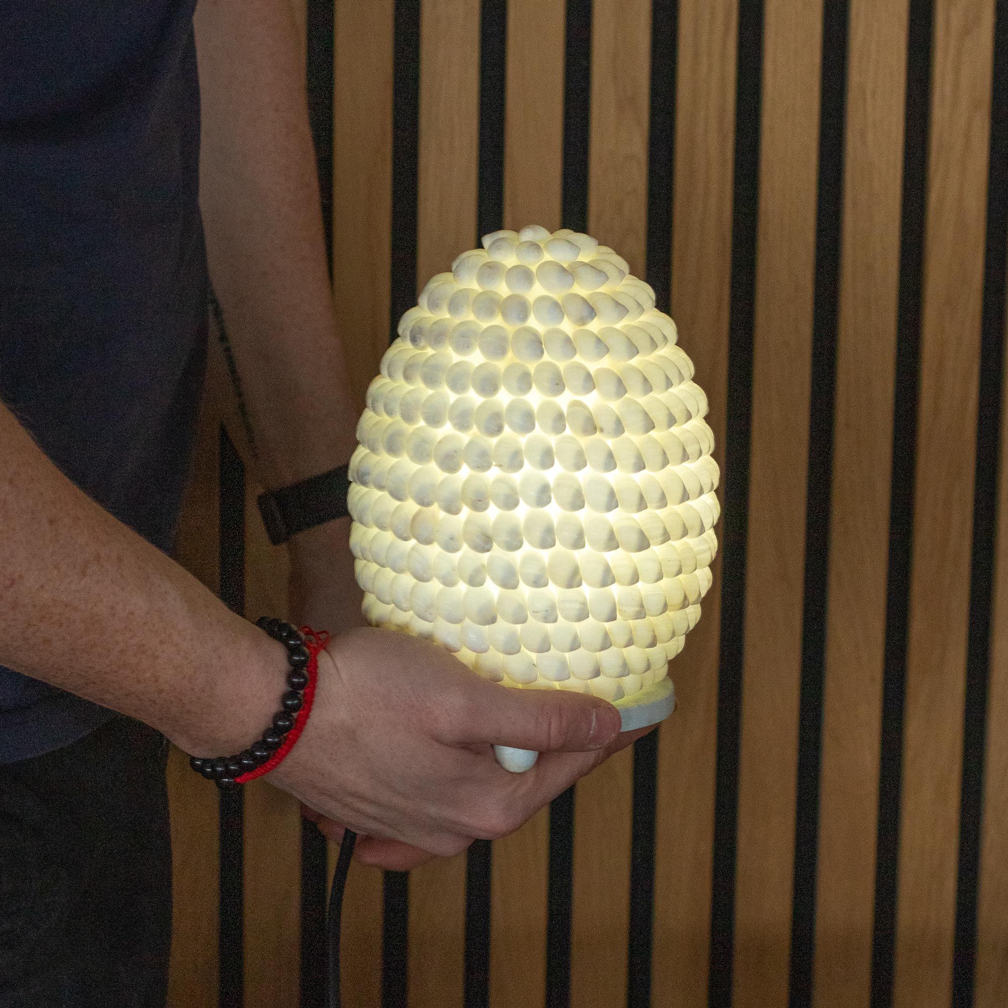 Lâmpada Boho de Conchas – Concha Buting Oval