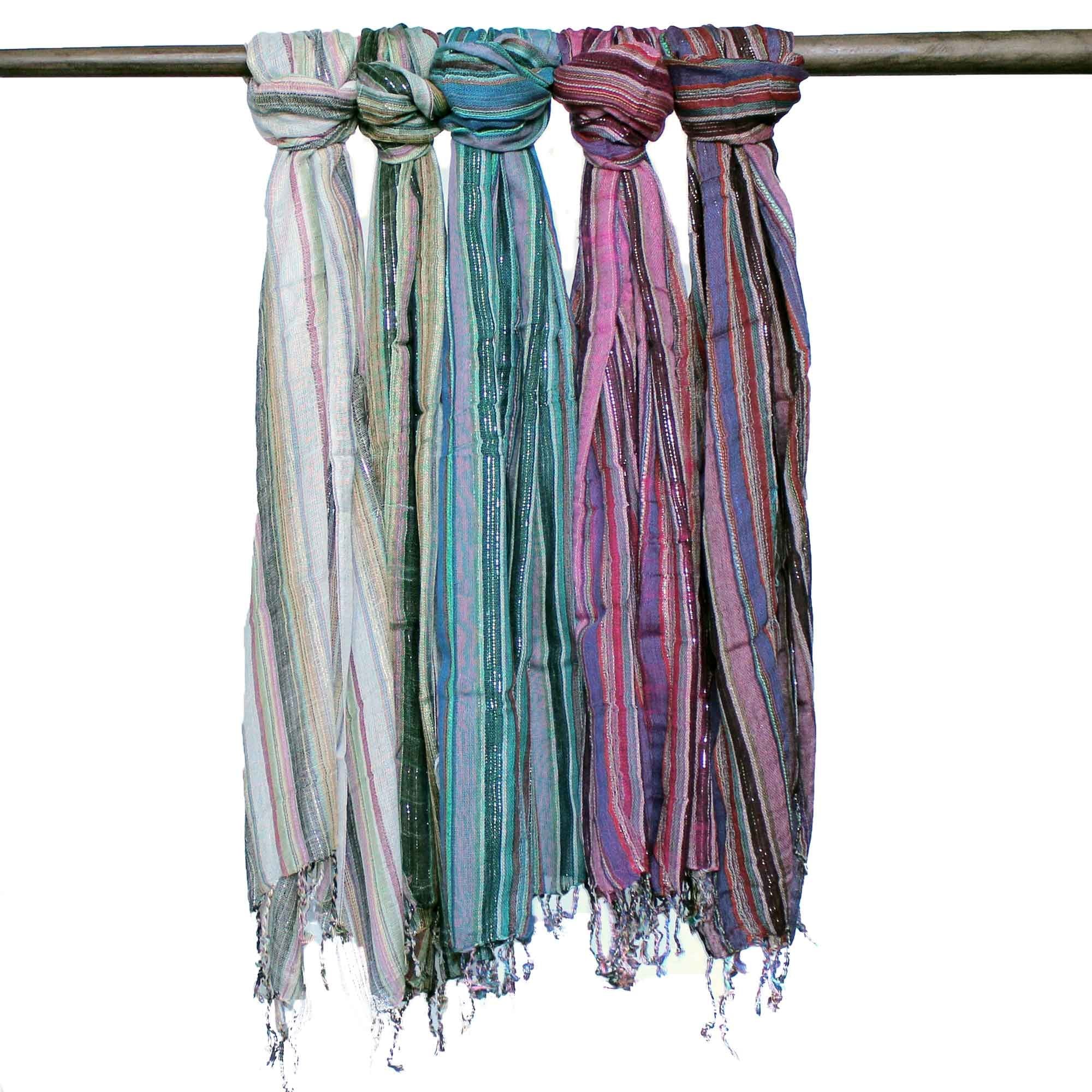 Bohemian Indian Scarves - 50x180cm - Random colours with gold thread