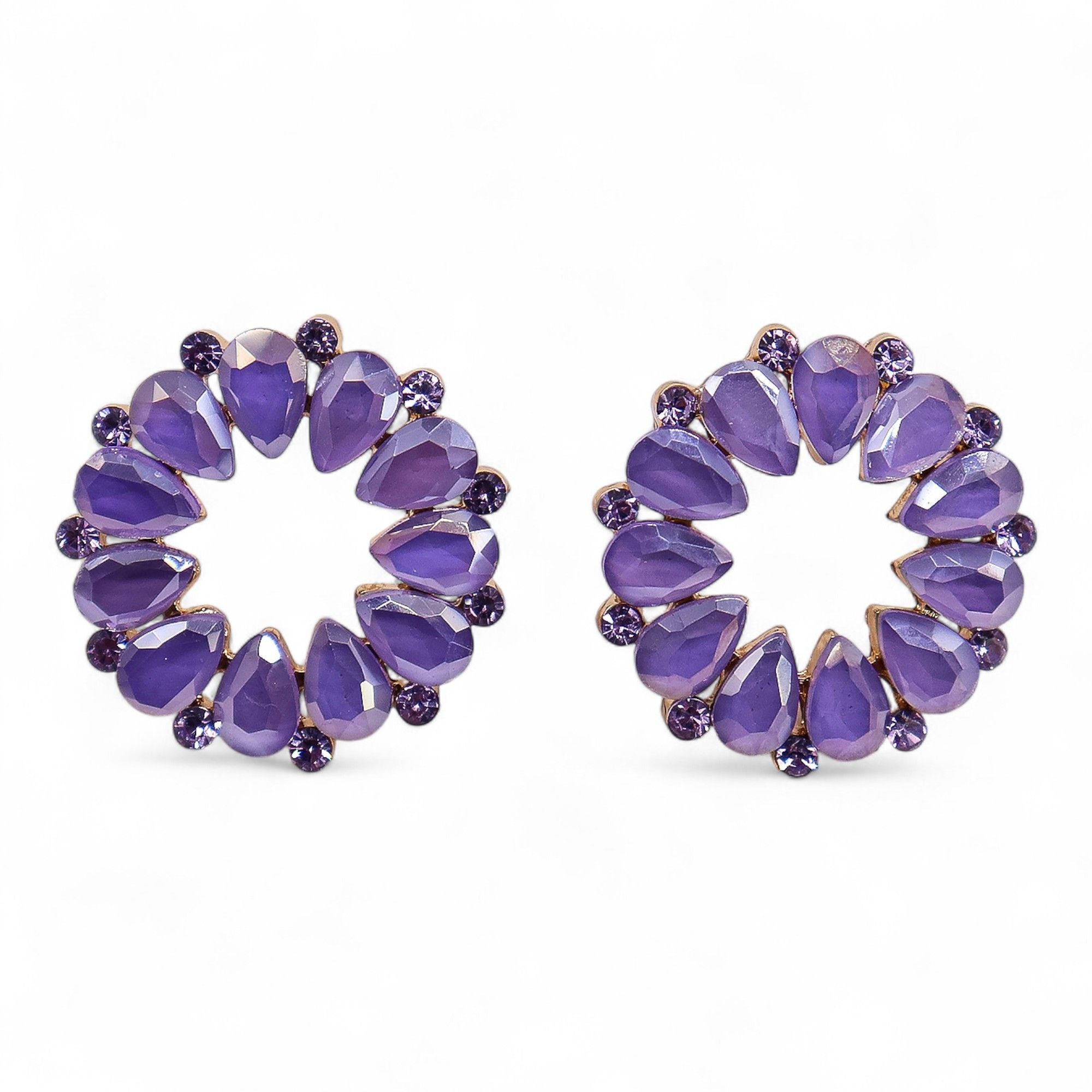 Brincos de Cristal Vintage - Aro - Lavanda