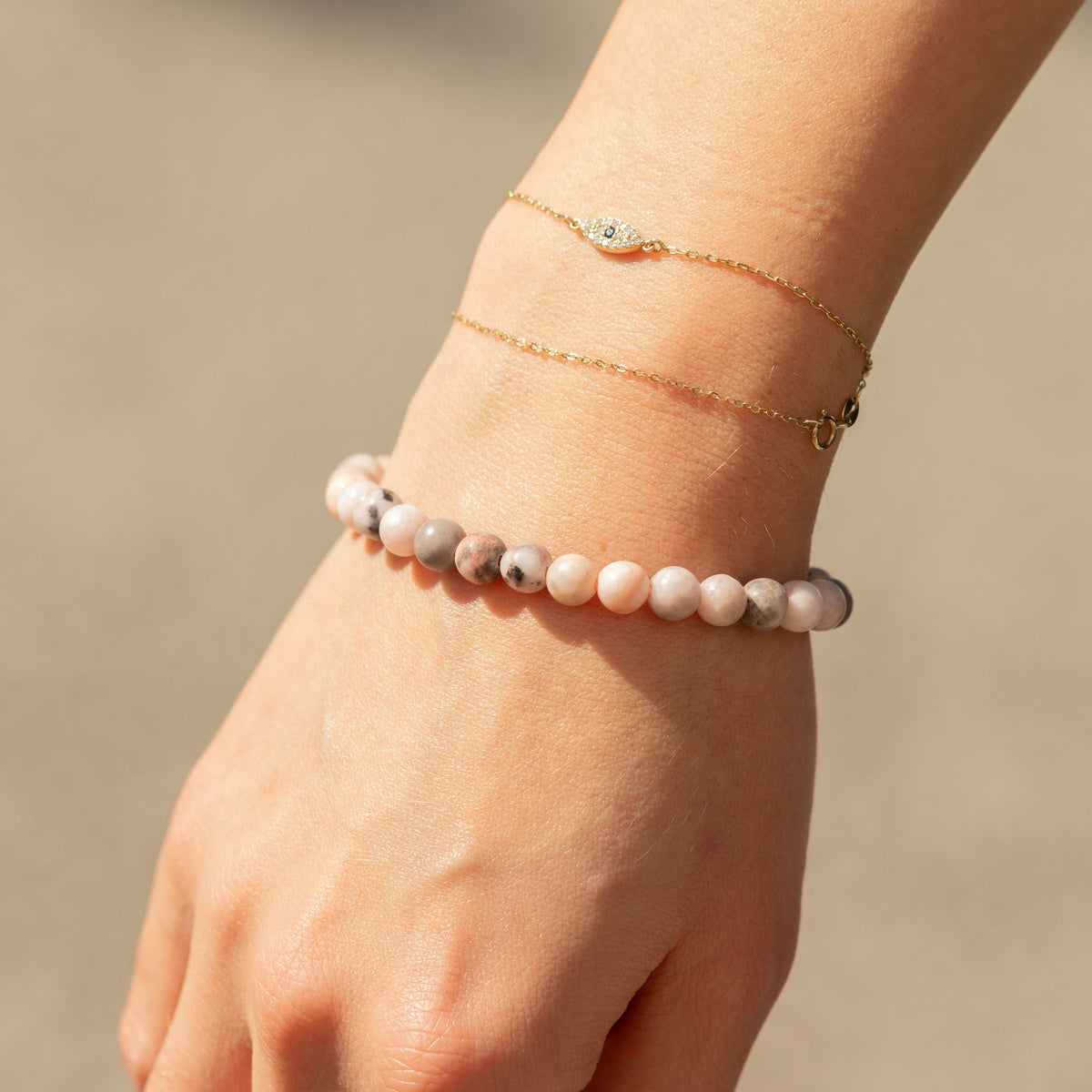 Pulseira de Poder Pequena (17cm x 6mm) - Jaspe Rosa