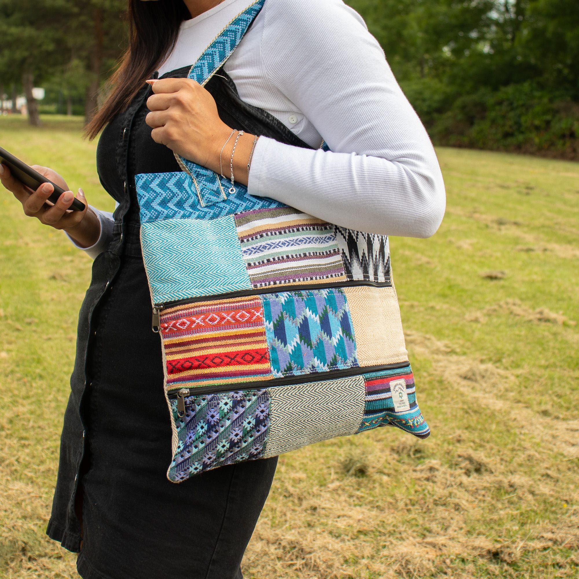 Kathmandu Patchwork Tote Bag - Dhaka Design (37x38 cm)