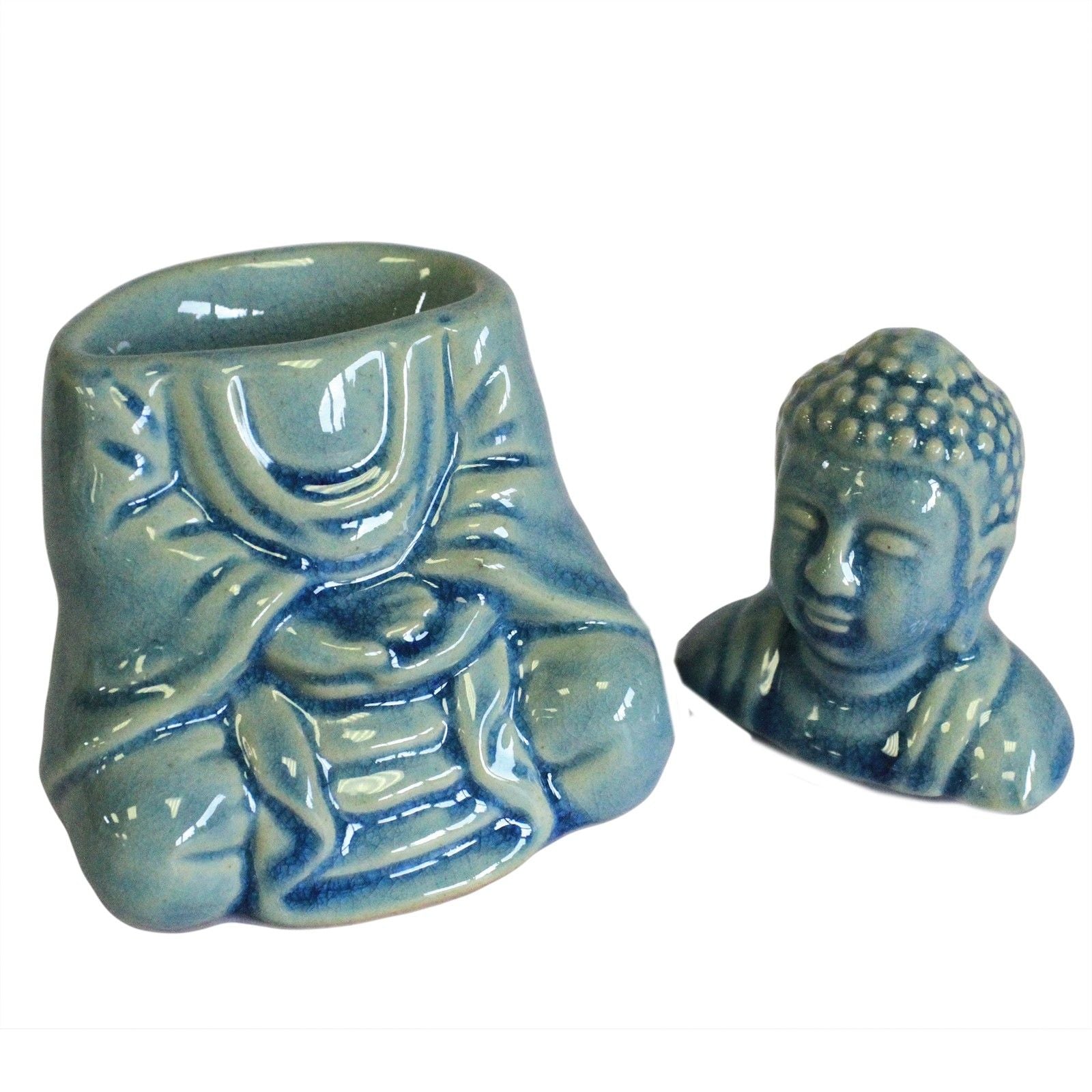 Queimador de Óleo Buda Sentado – Azul