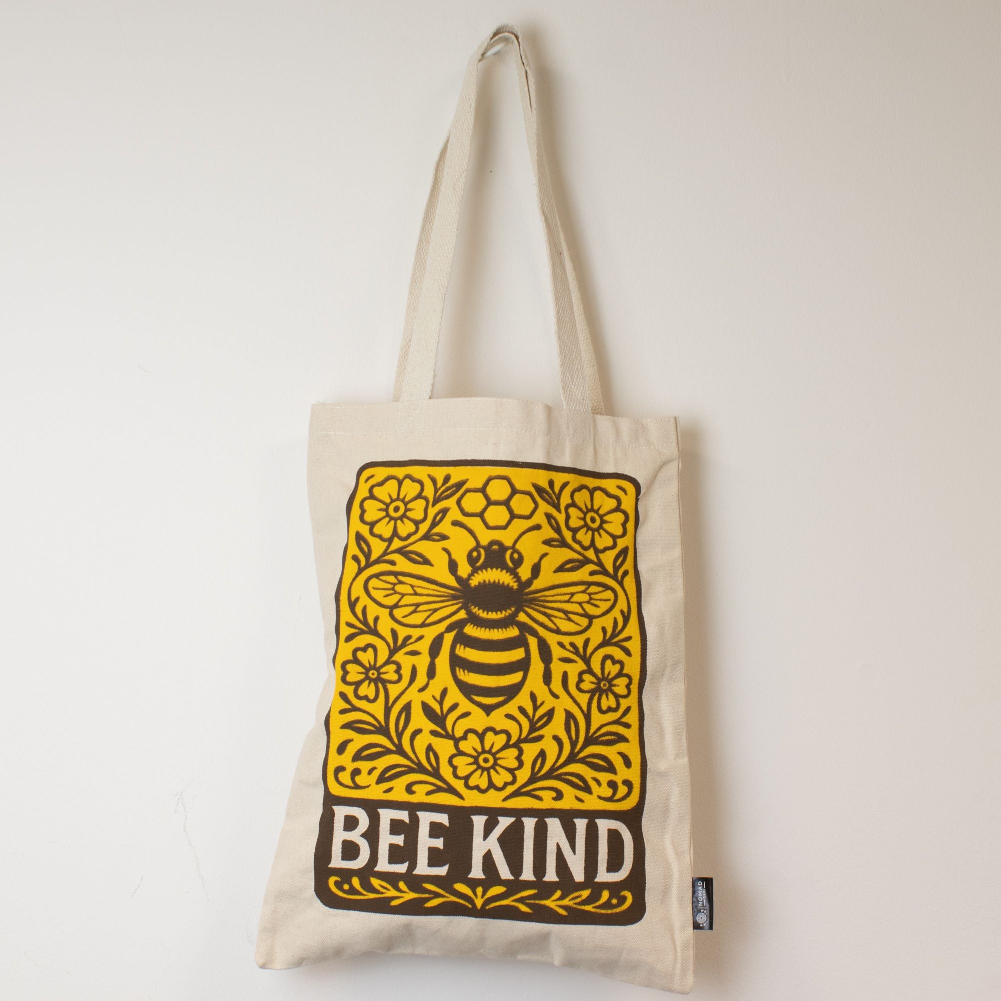 Bolsa Tote em Algodão Nomad Sari Be Kind Natural 41 x 31 cm