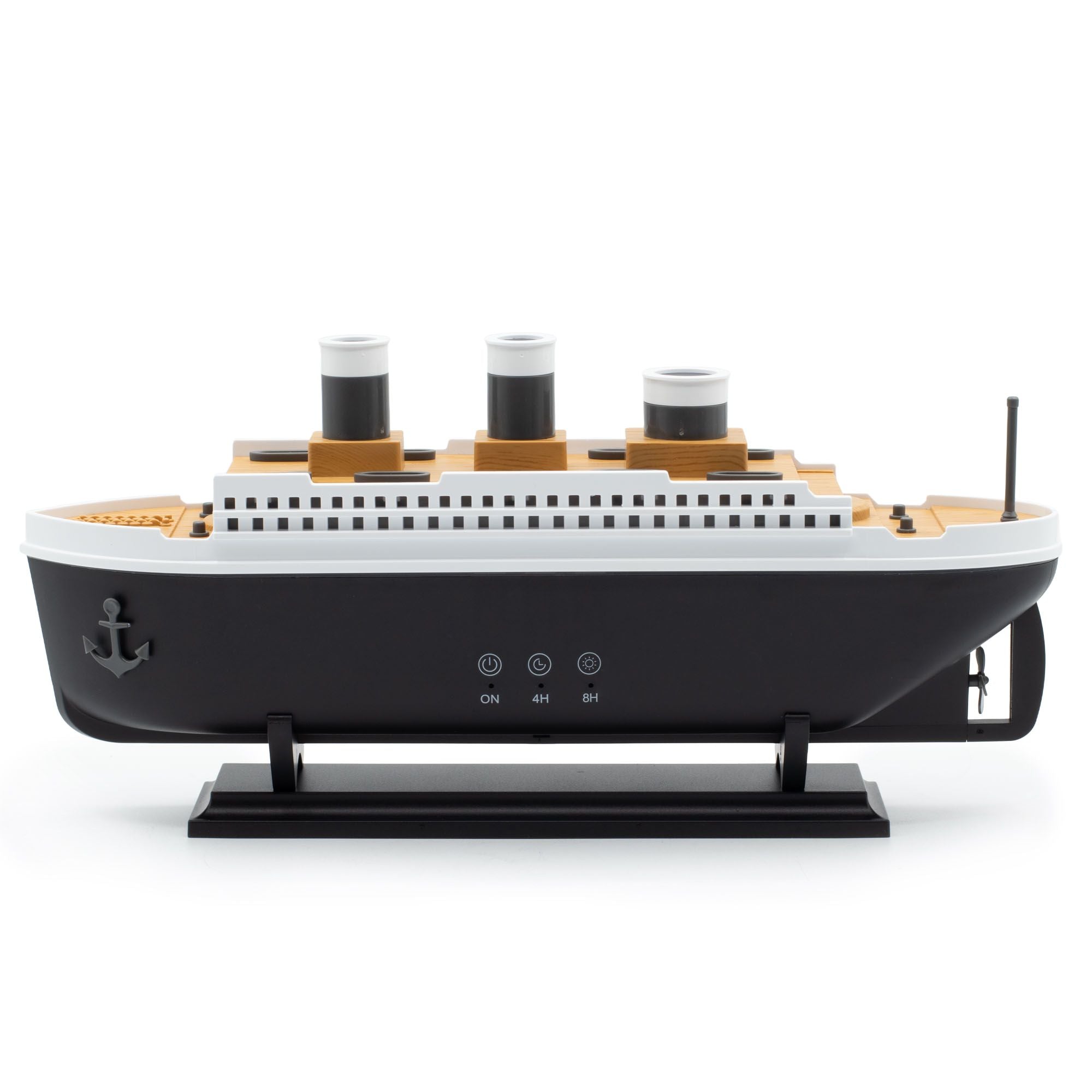 Difusor de Aromas Ultrassónico em Forma de Barco com Luz LED Multicolor