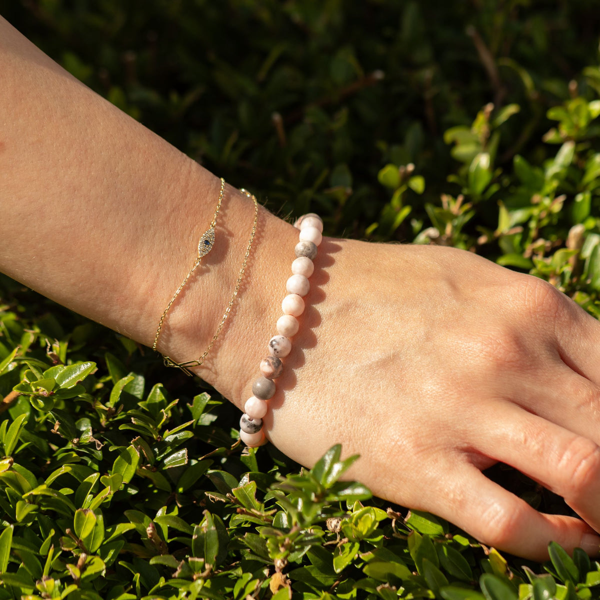 Pulseira de Poder Pequena (17cm x 6mm) - Jaspe Rosa