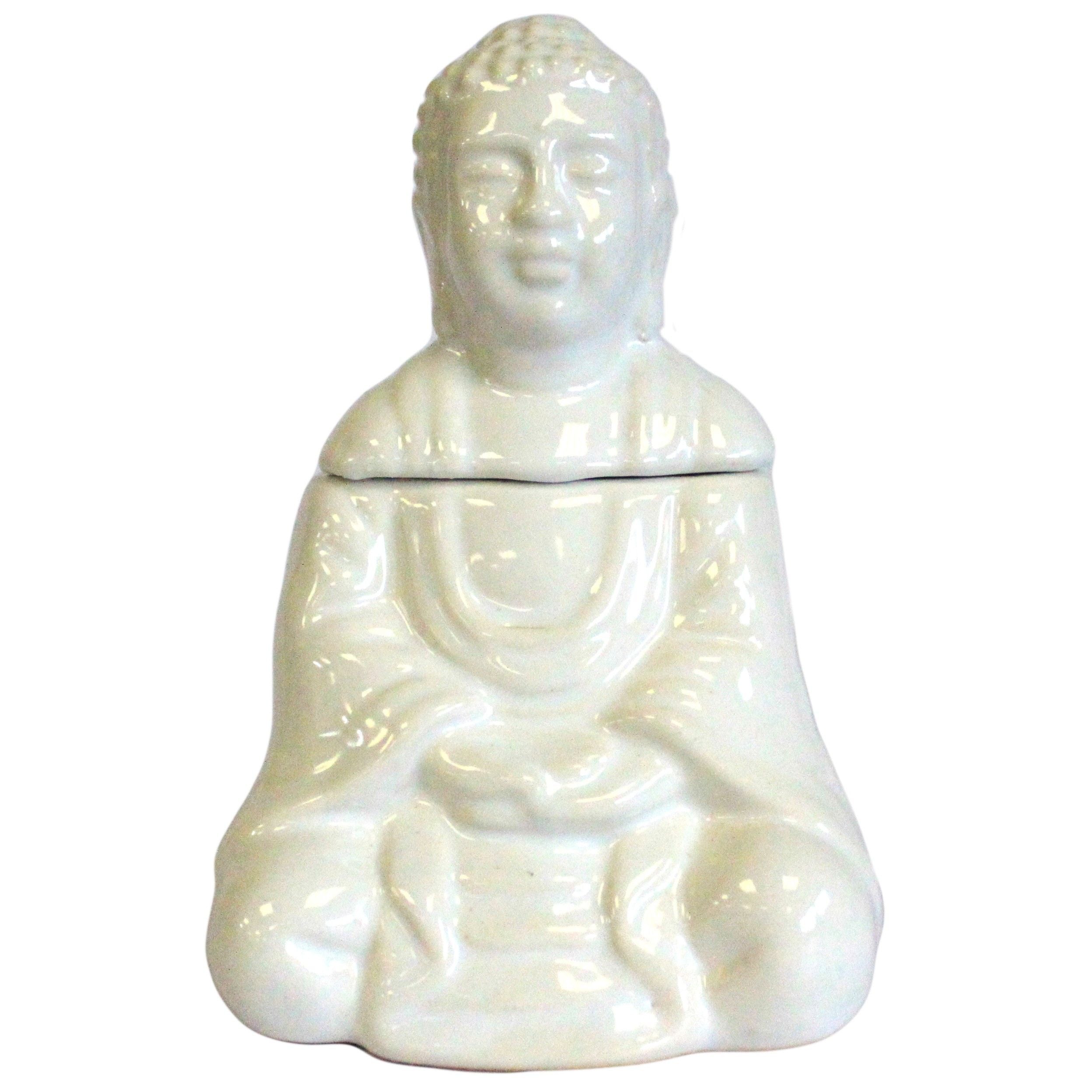 Queimador de Óleo Buda Sentado – Branco