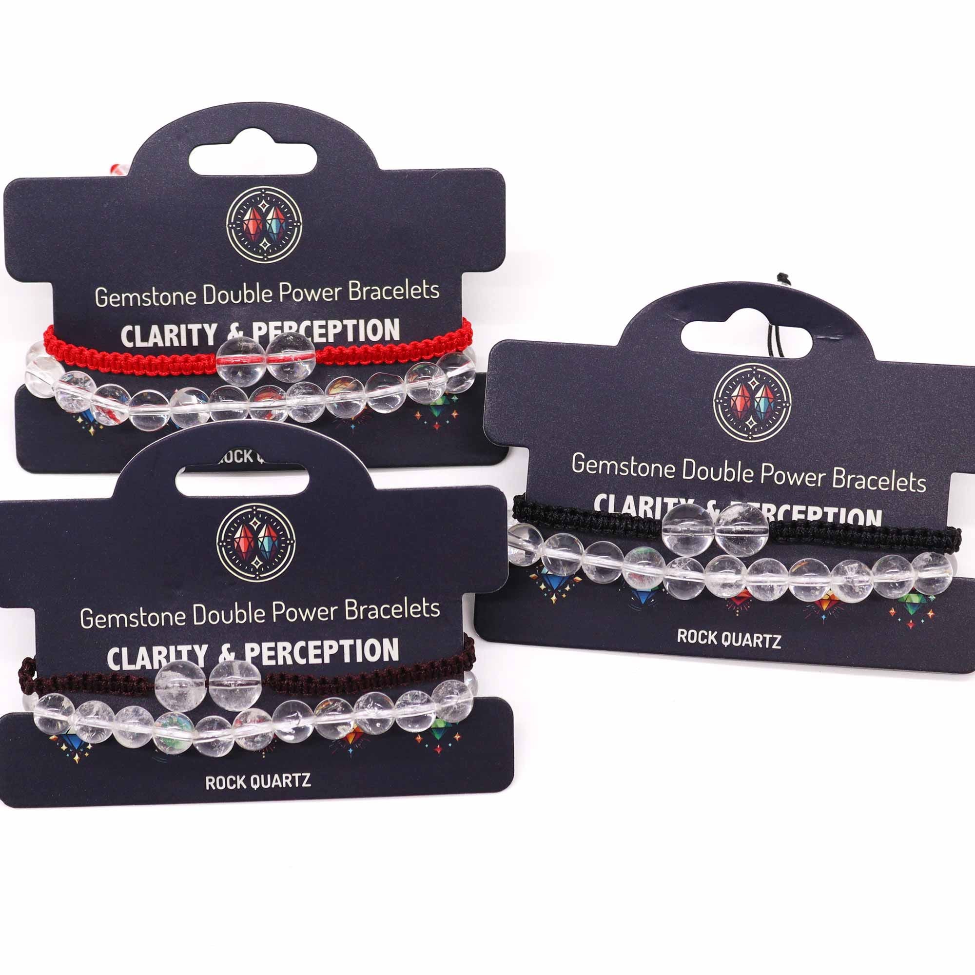 Conjunto de Pulseras Doble Poder en Piedras Naturales – Cuarzo Roca