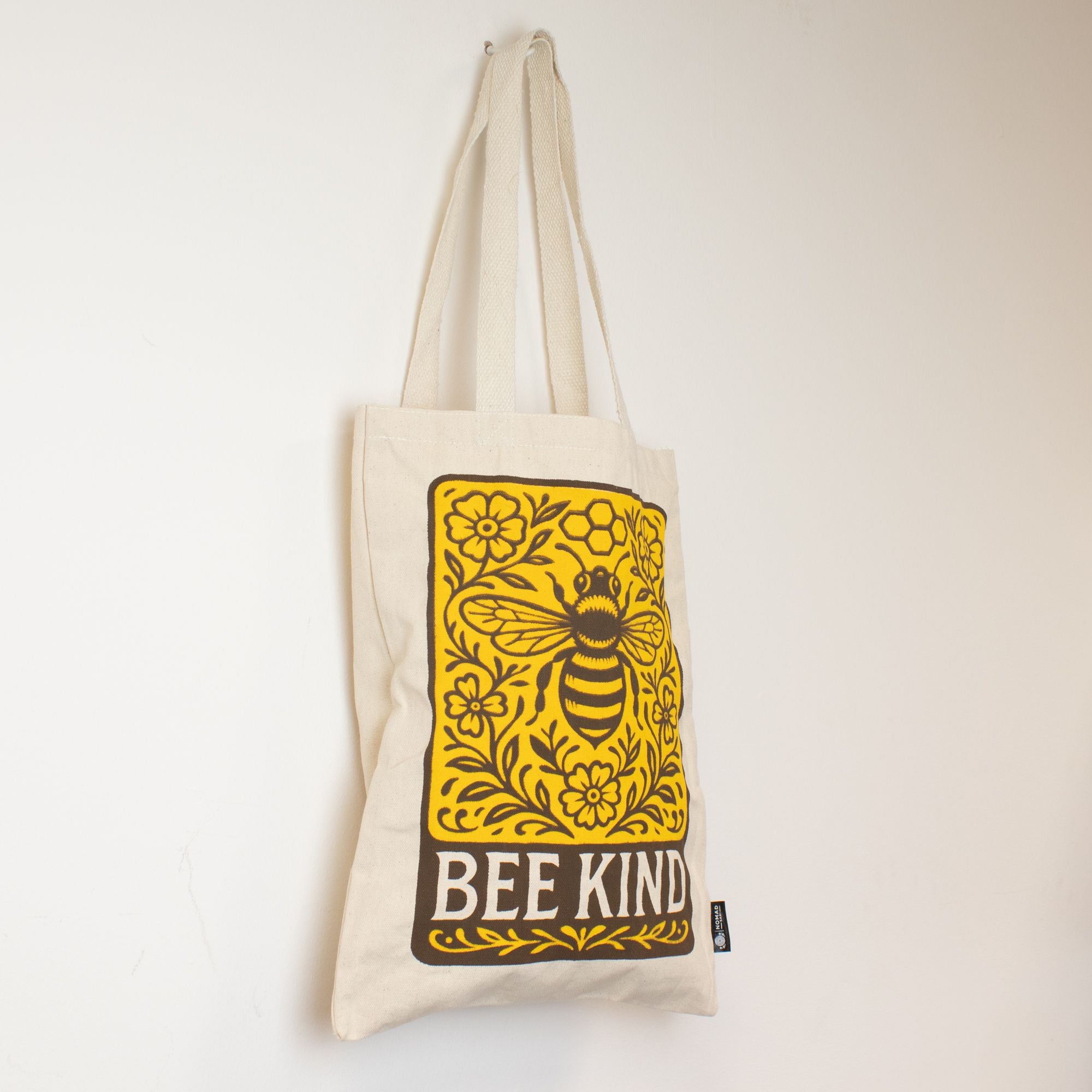 Bolsa Tote em Algodão Nomad Sari Be Kind Natural 41 x 31 cm