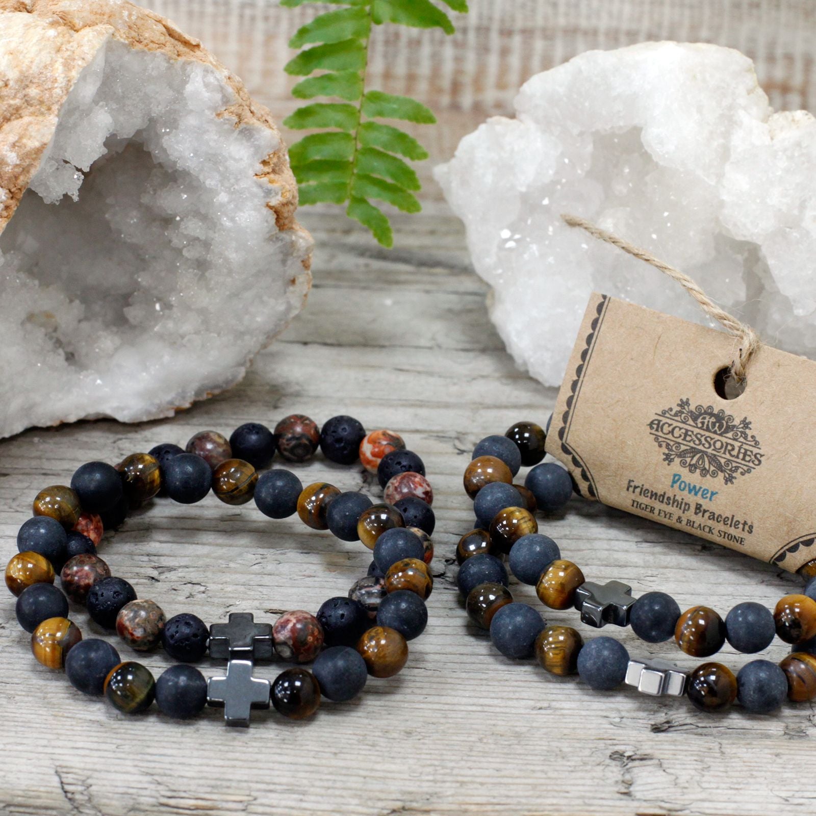 Conjunto de 2 Pulseras en Piedras Naturales – Fuerza