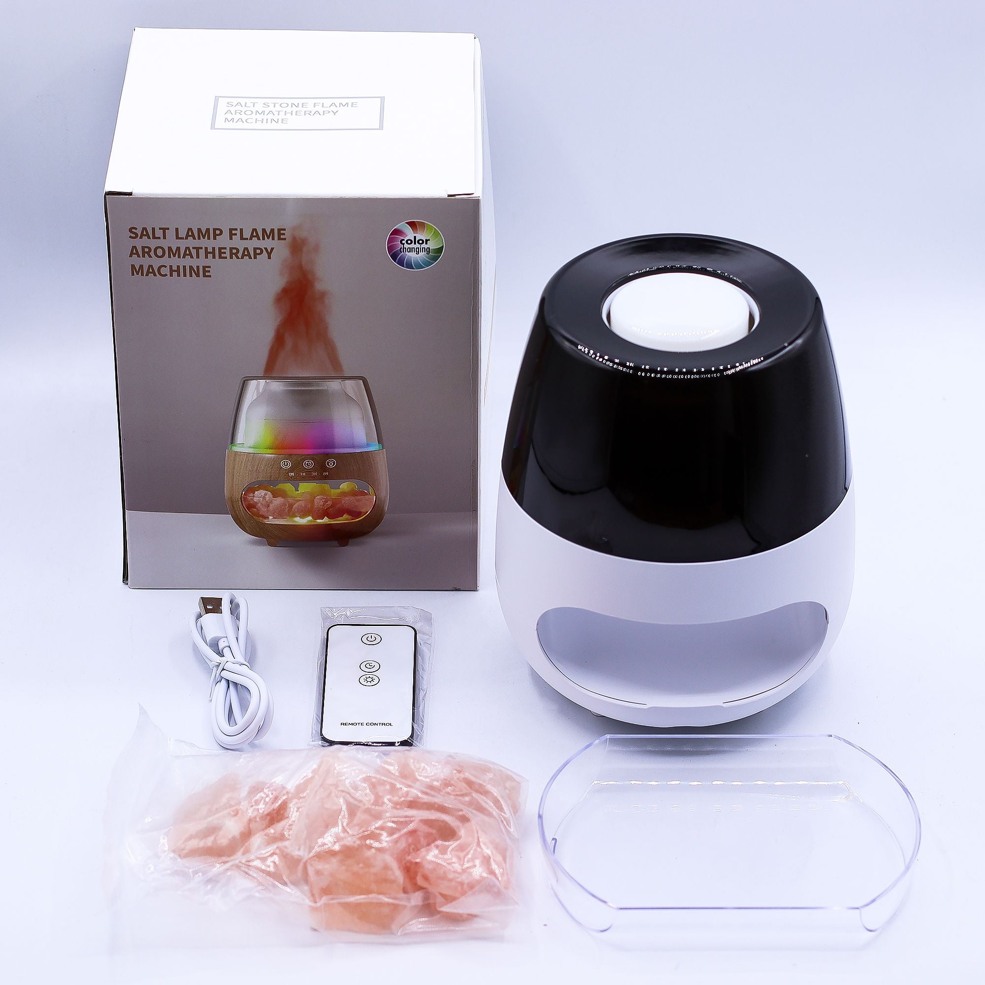 Difusor de Aroma com Efeito Chama Pedra de Sal
