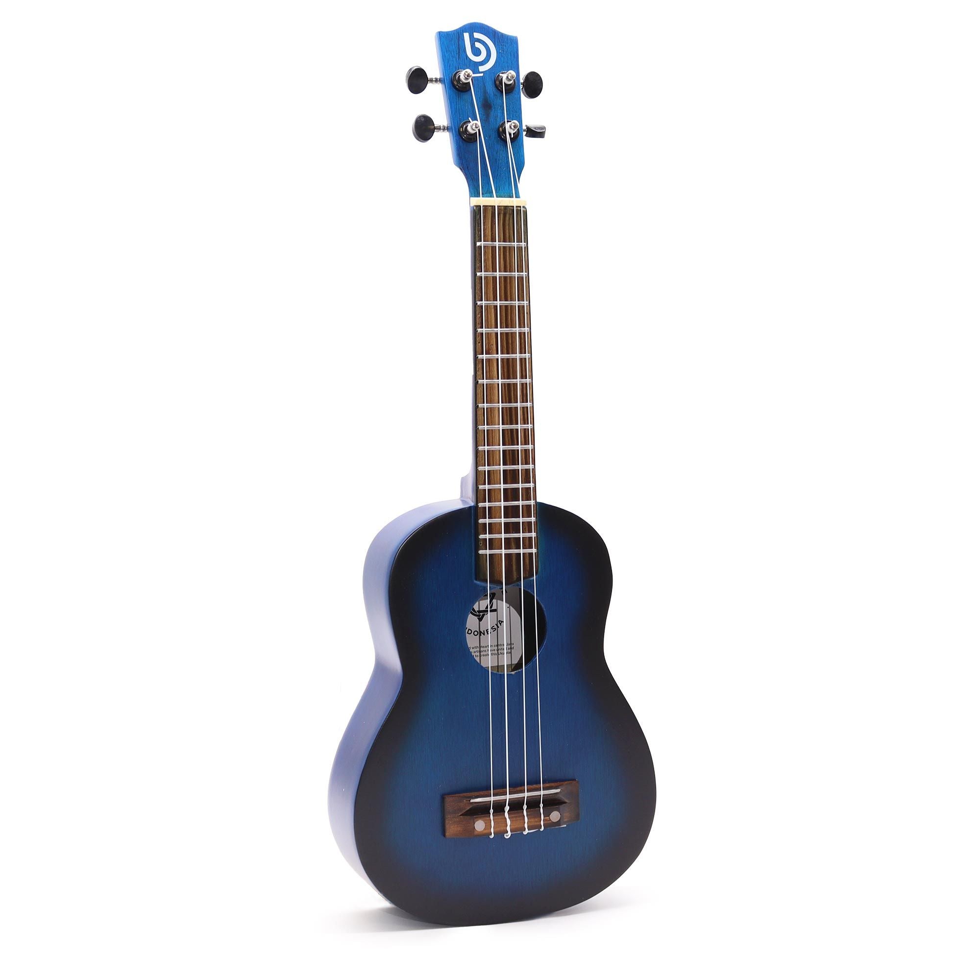 Ukulele Artesanal - Acabamento Sunburst Azul (4 Cordas)