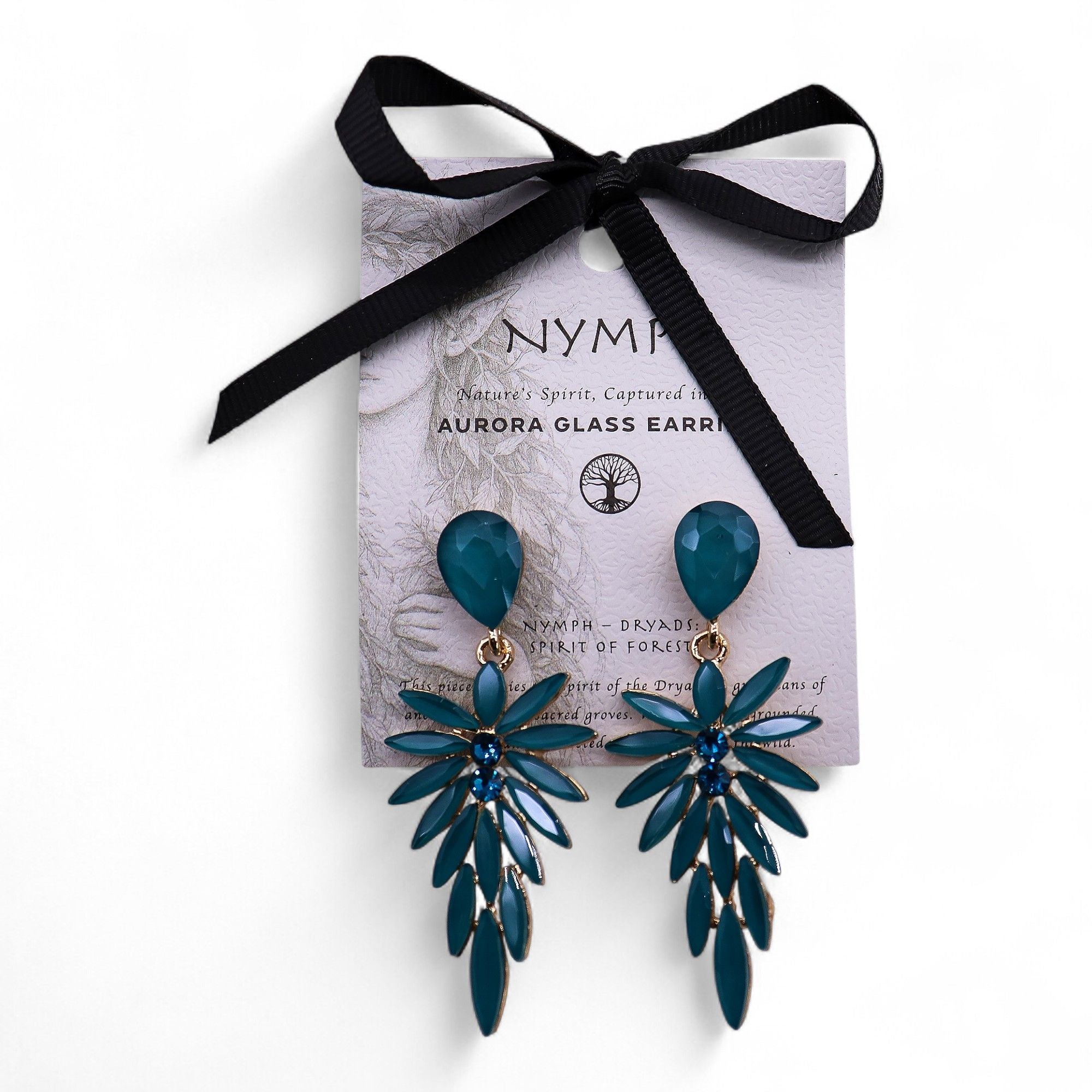 Brincos de Cristal Vintage - Compridos - Verde Turquesa