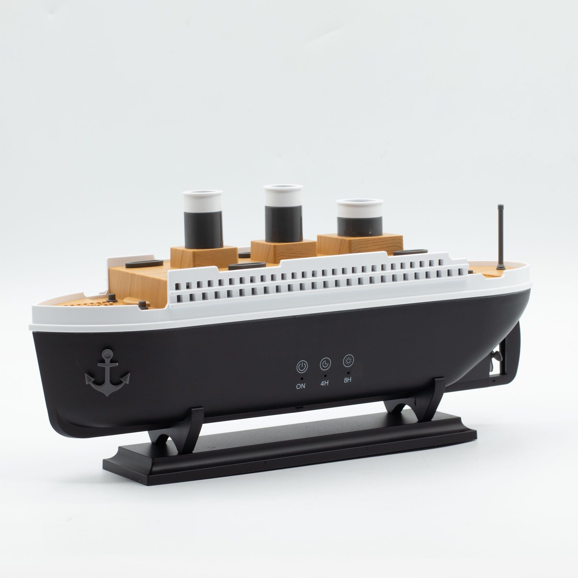 Difusor de Aromas Ultrassónico em Forma de Barco com Luz LED Multicolor