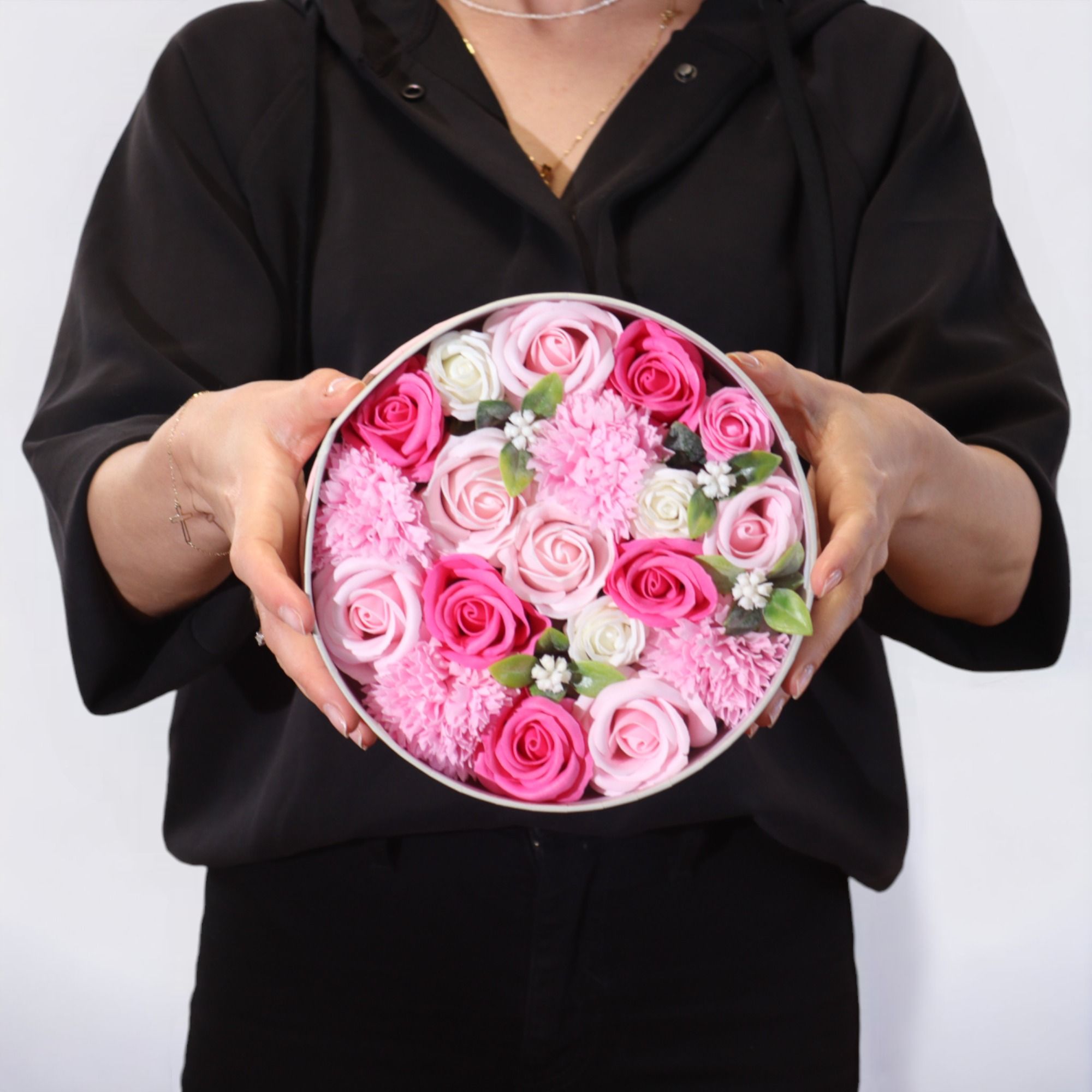 Caixa Redonda - Bênçãos de Bebé - Rosa