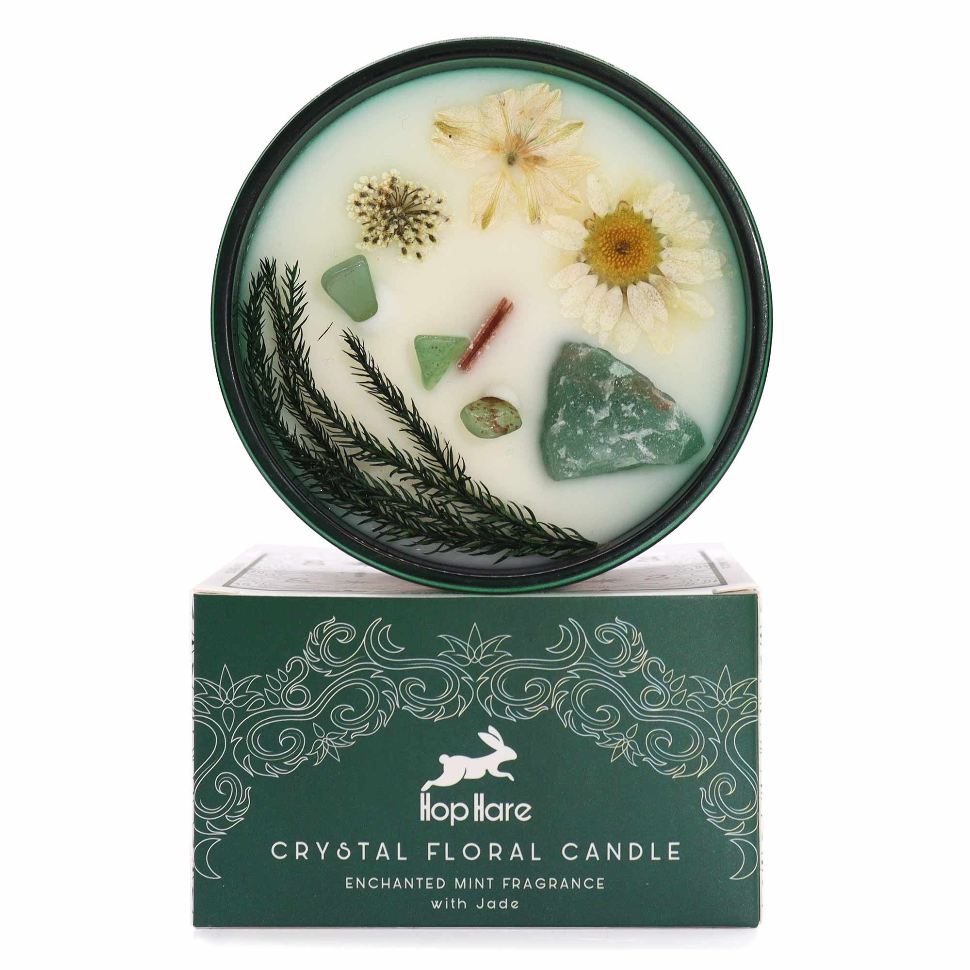 Vela Floral Mágica com Cristal Hop Hare Mago