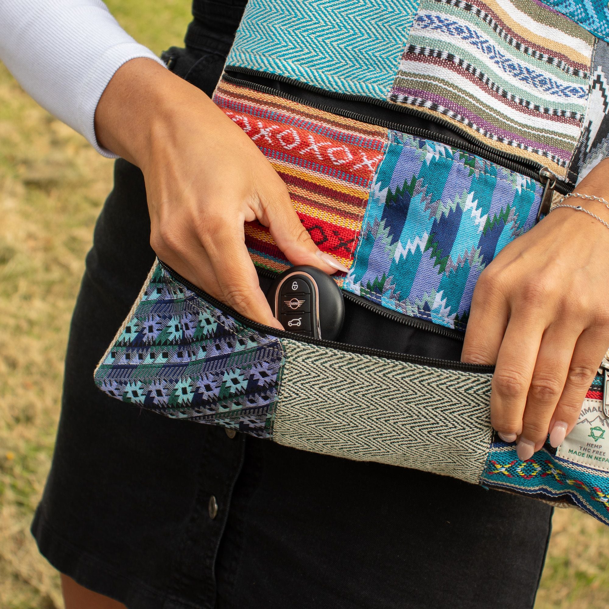 Kathmandu Patchwork Tote Bag - Dhaka Design (37x38 cm)