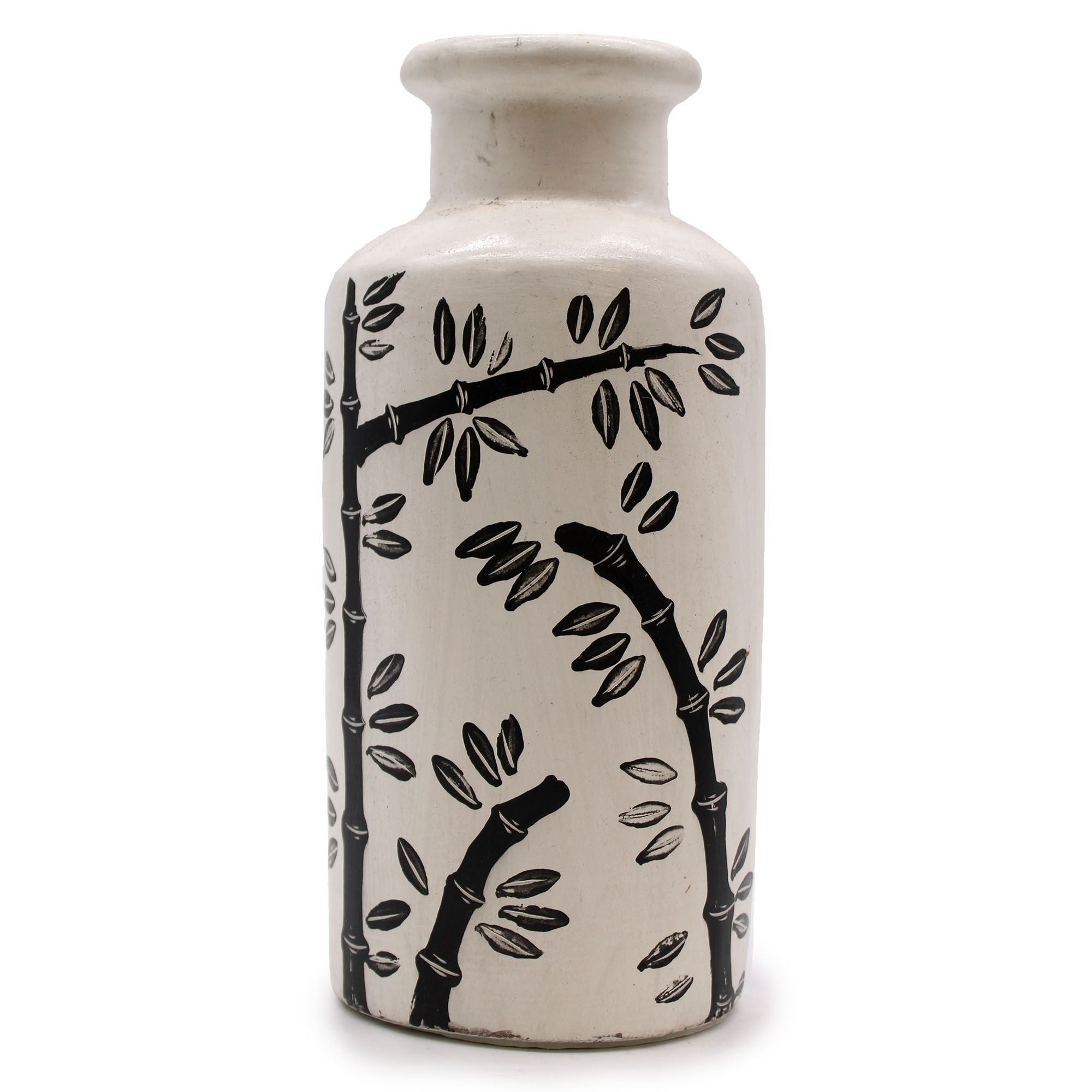 Jarra de Cerâmica Retro com Motivo de Bambu Natural