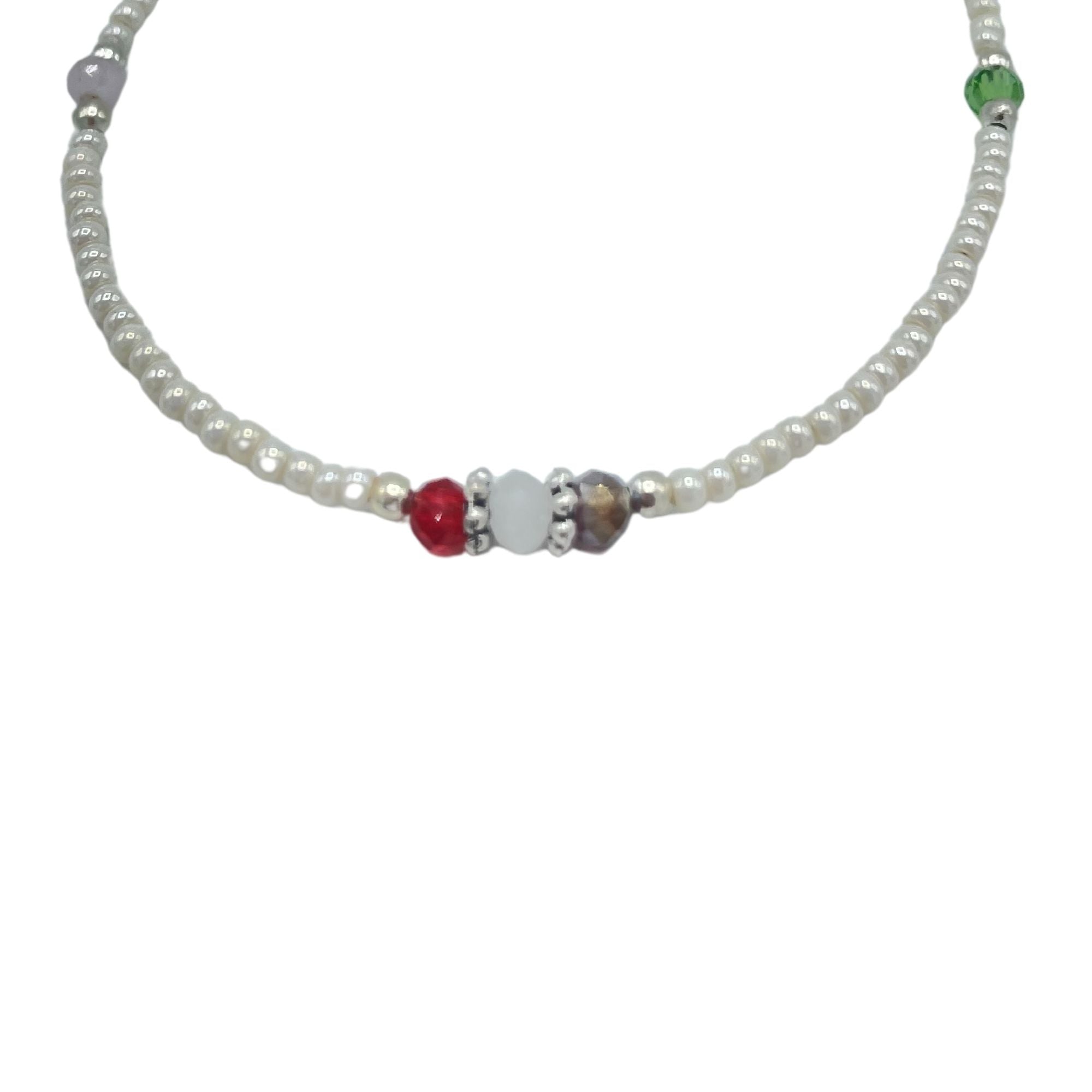Pulseira Nepalesa de Gemas Extrafinas - Pérola e Contas Esculpidas