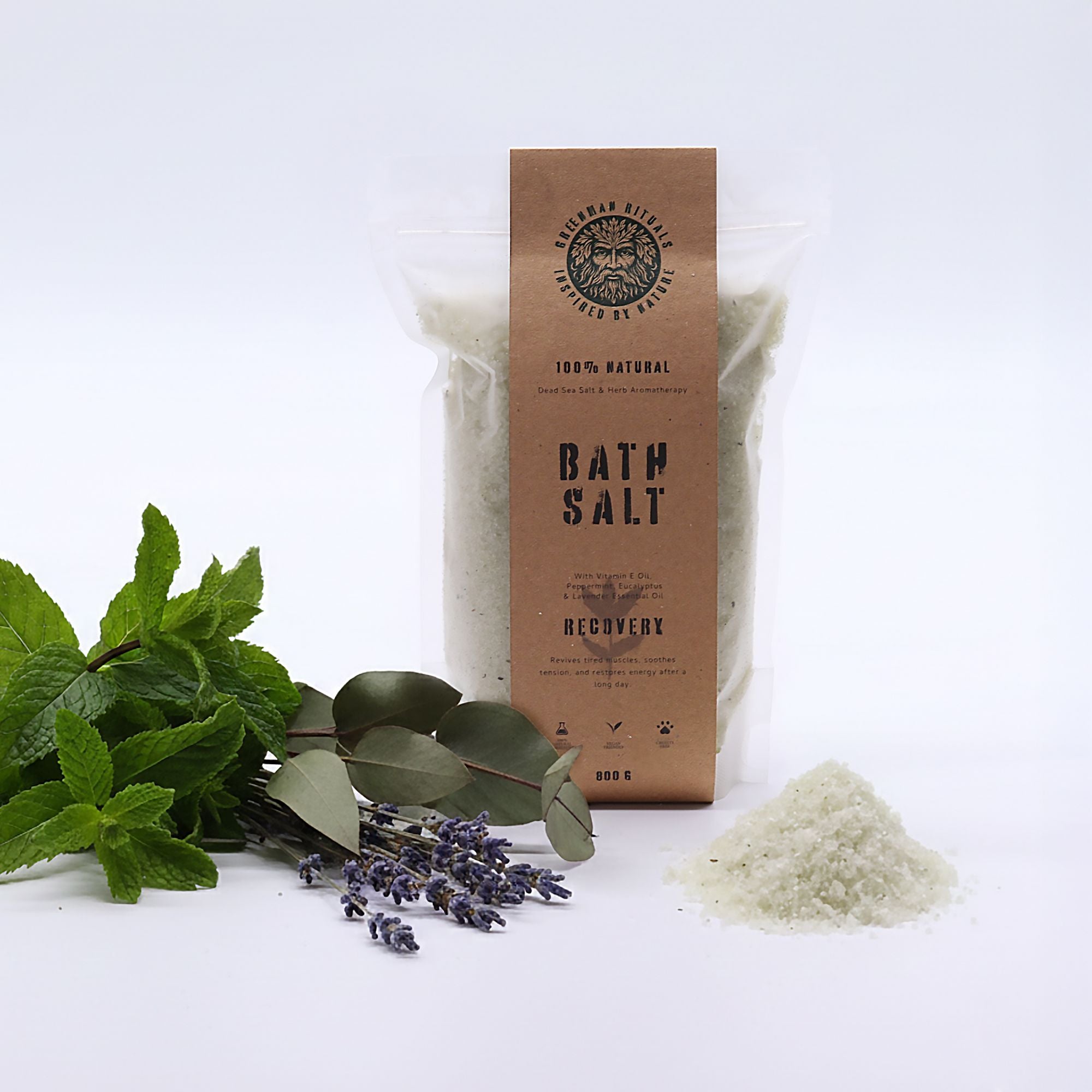 Greenman Rituals Sais de Banho de Epsom com Aromaterapia de Mentol - Recuperação