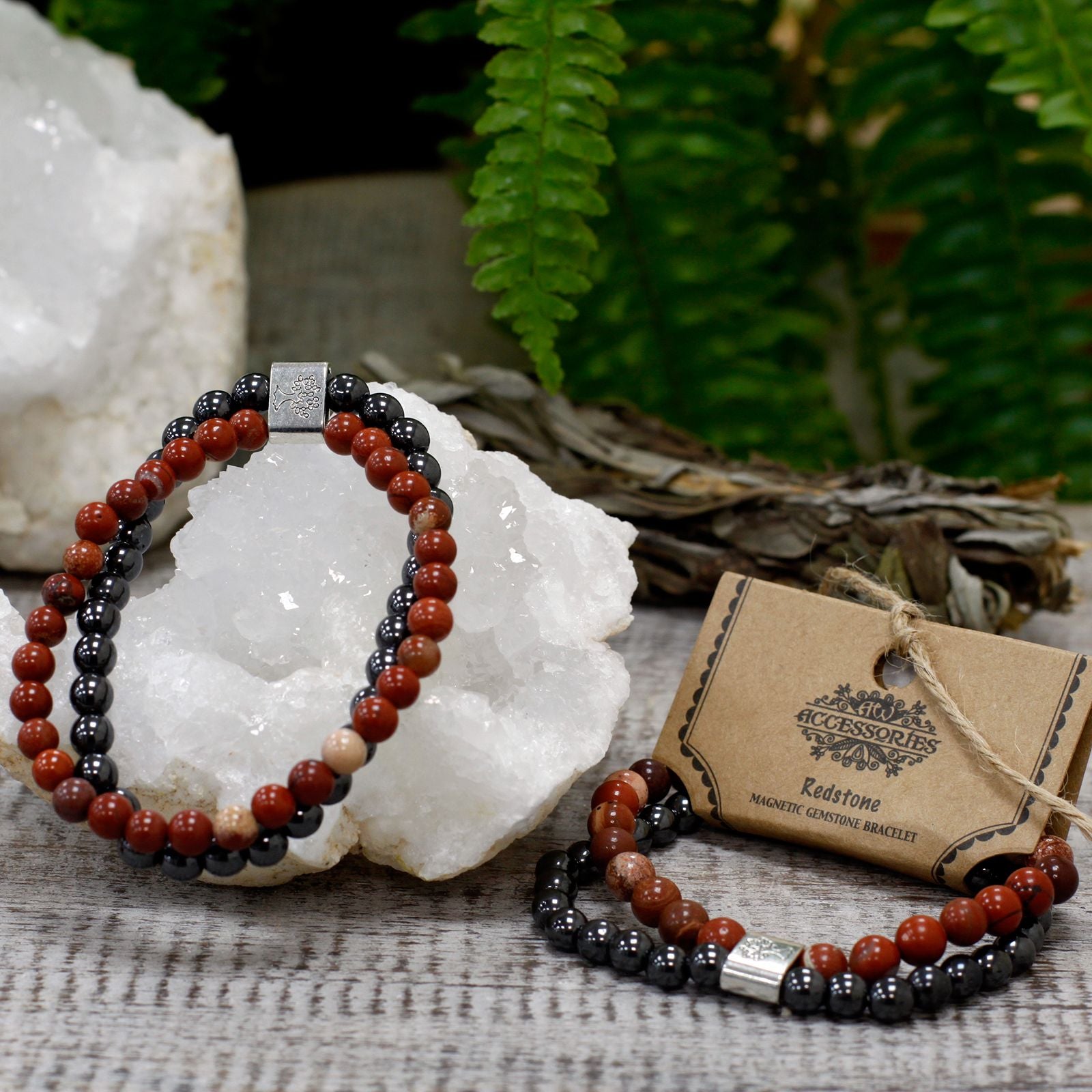 Magnetic Bracelet in Natural Stones – Red Stone