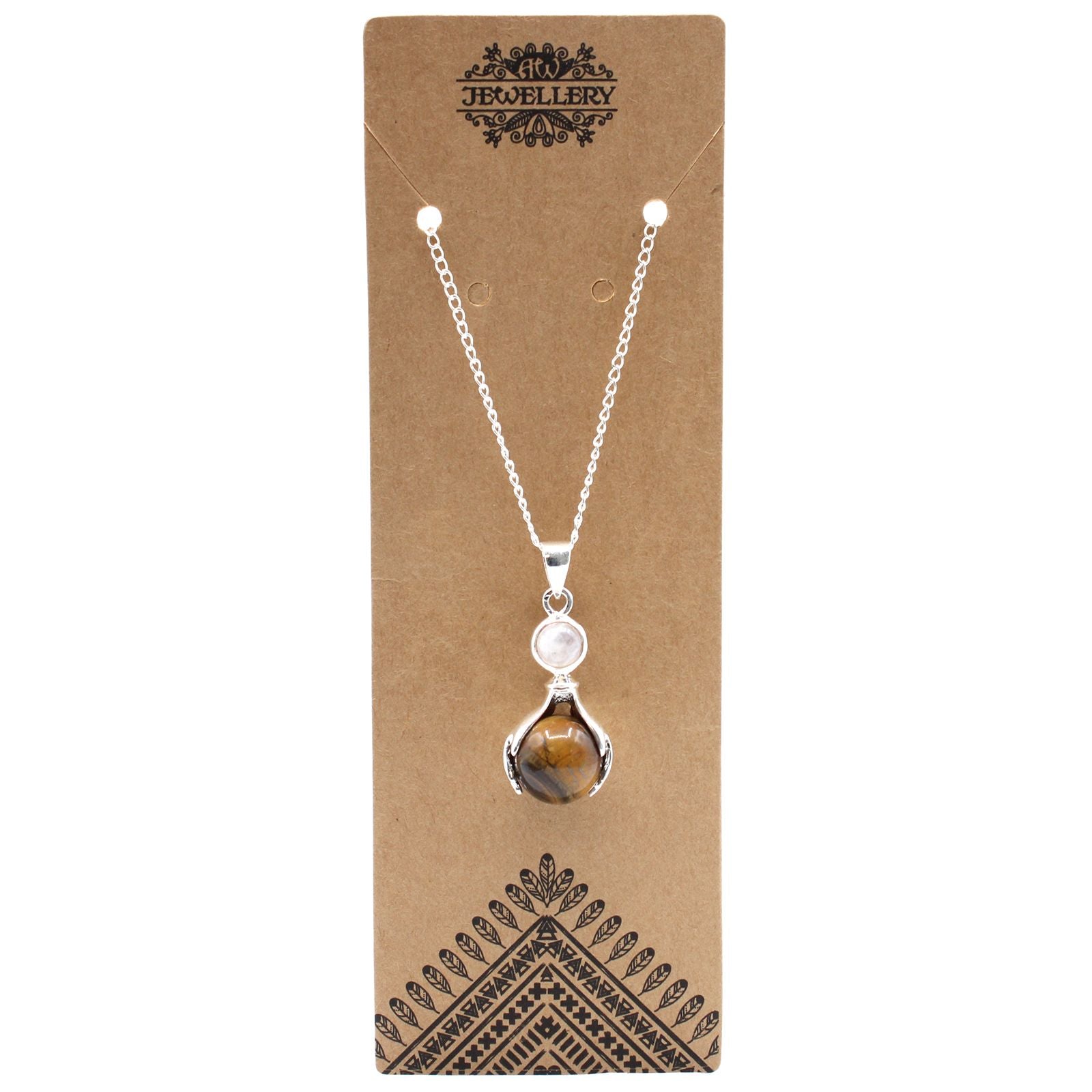 Pendente Mãos Curativas de Pedra Preciosa - Olho de Tigre