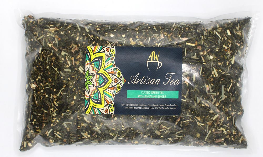 Chá Verde Biológico com Limão e Gengibre - 1 kg