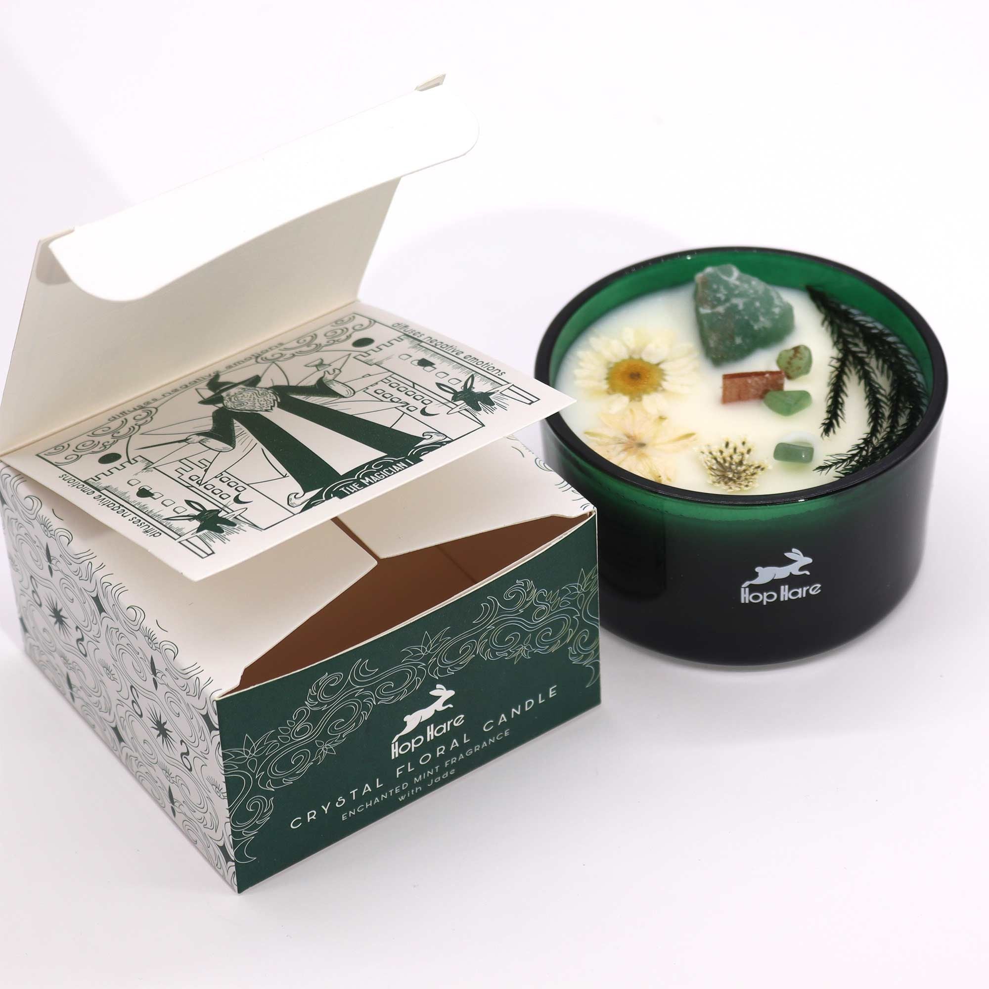 Vela Floral Mágica com Cristal Hop Hare Mago
