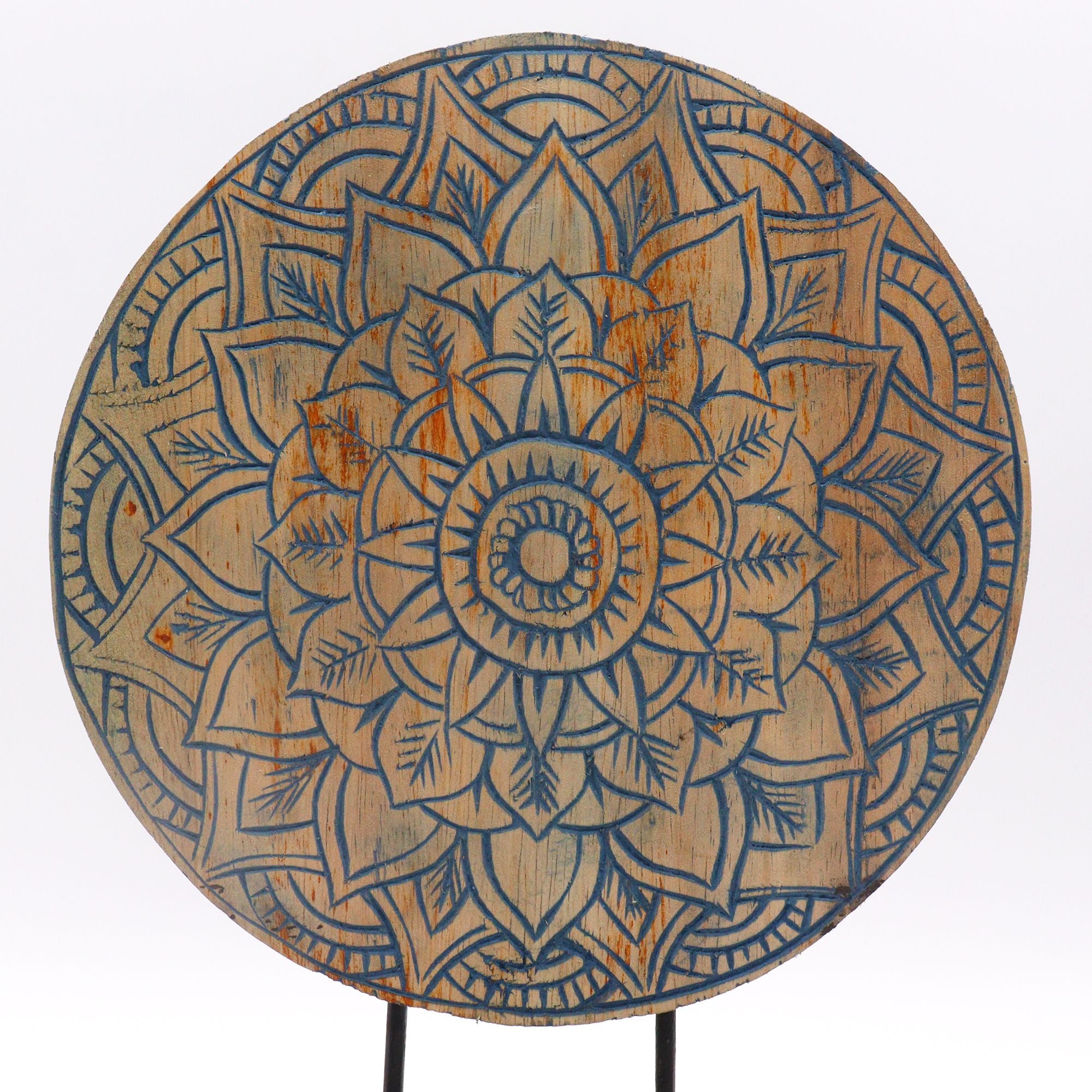 Conjunto Feng Shui Buda Mandala Floral Azul