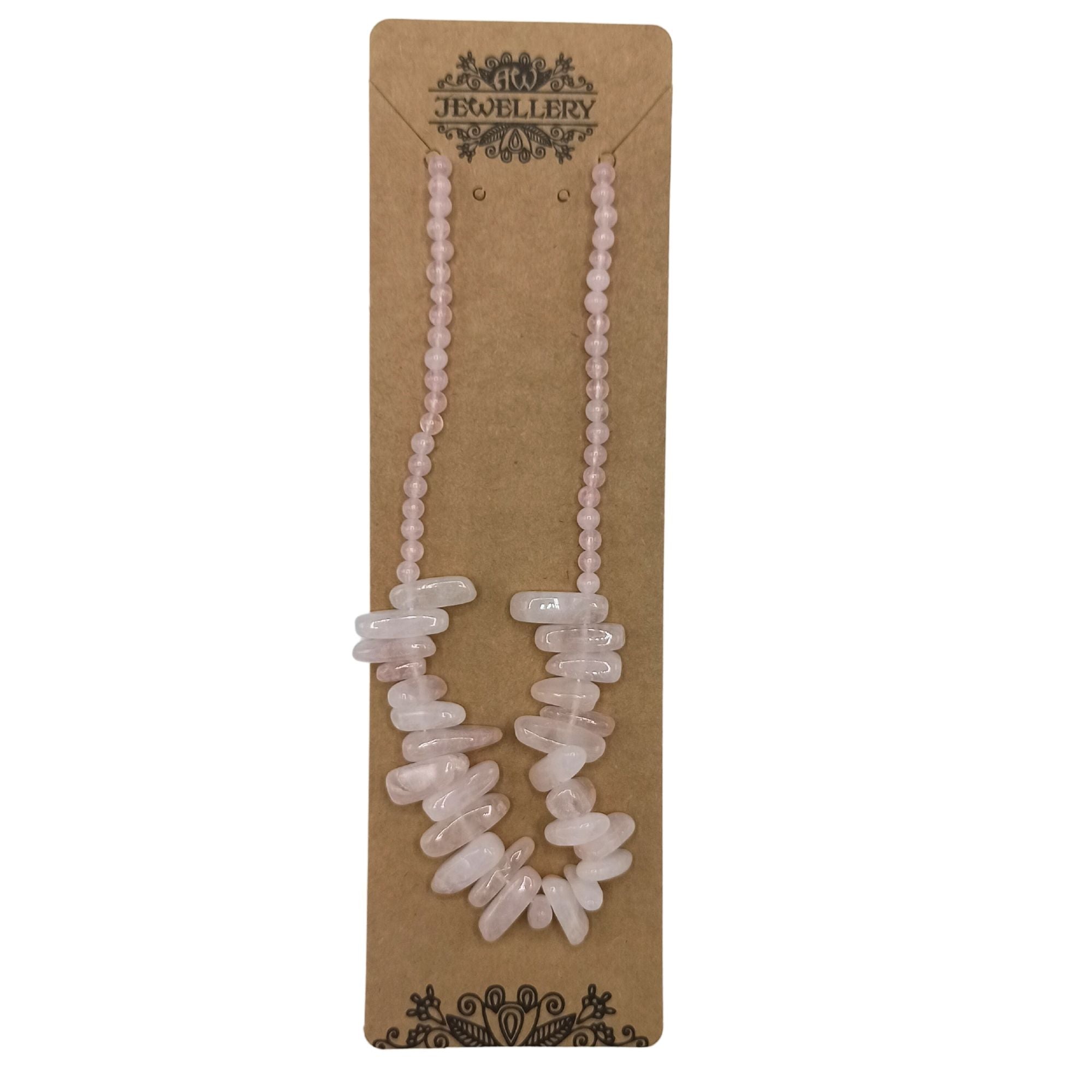 Colar de Gemas Longstone - Quartzo Rosa
