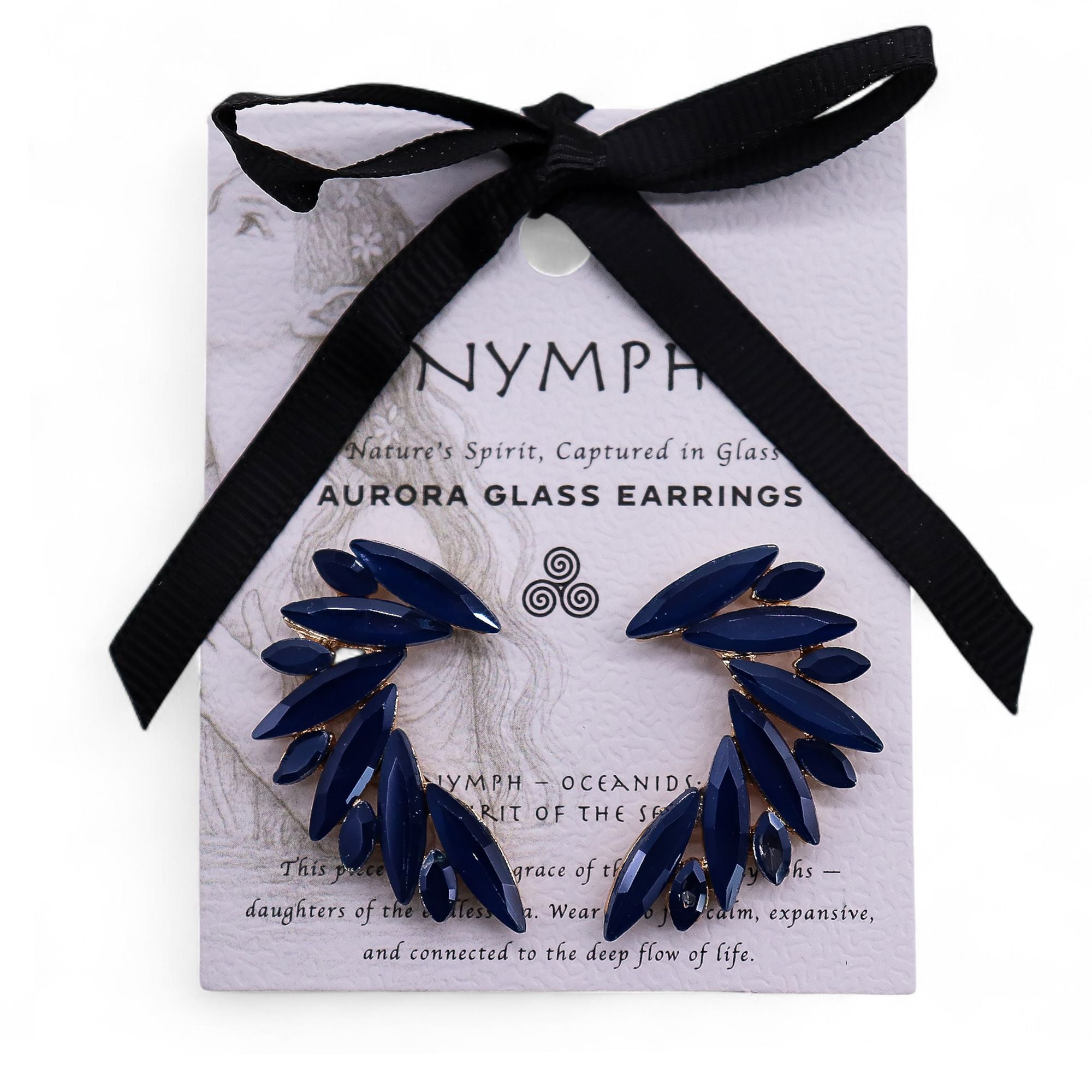 Brincos de Cristal Vintage - Asas de Anjo - Azul