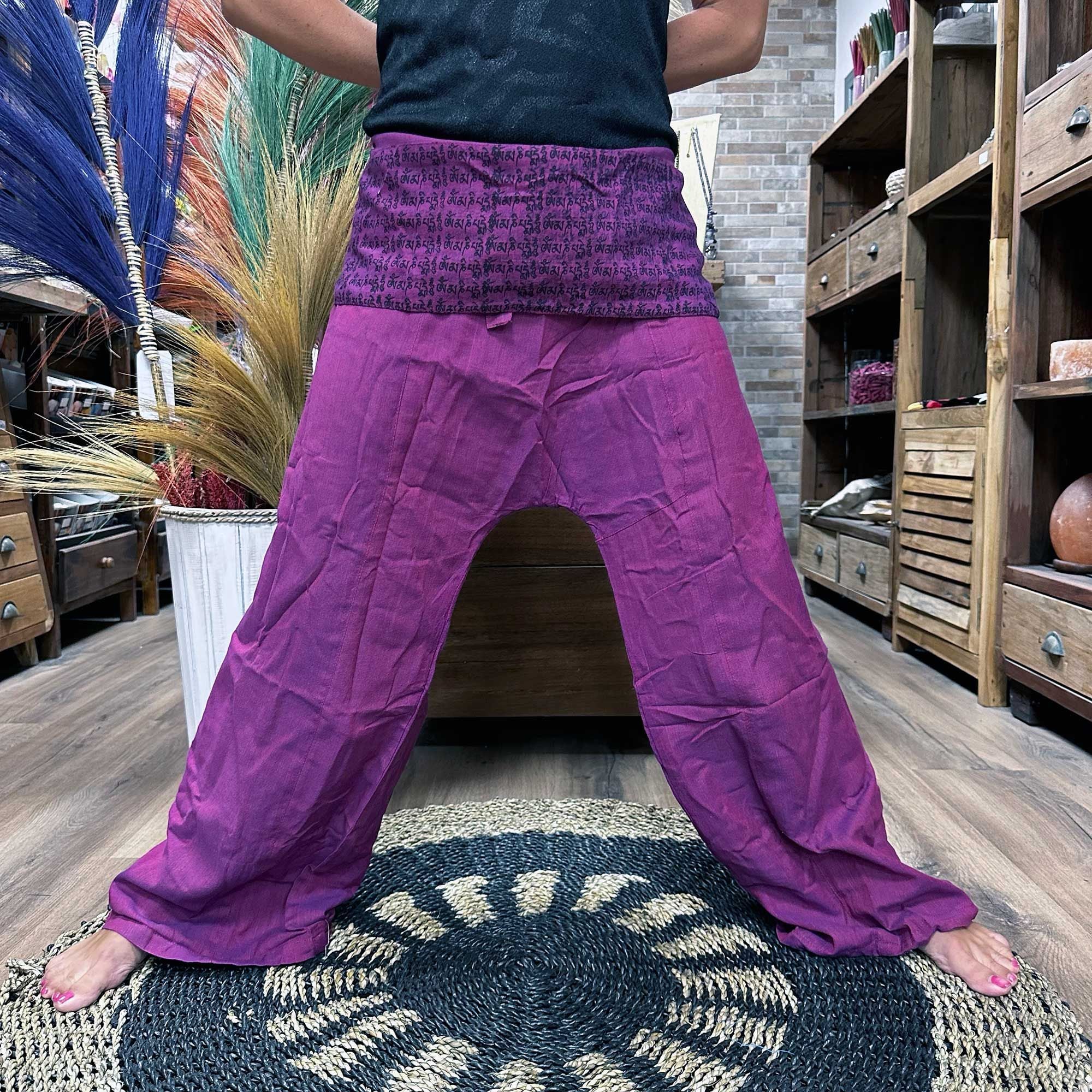Calças para yoga e festivais Mantra Mandala Thai Fisherman - Roxo