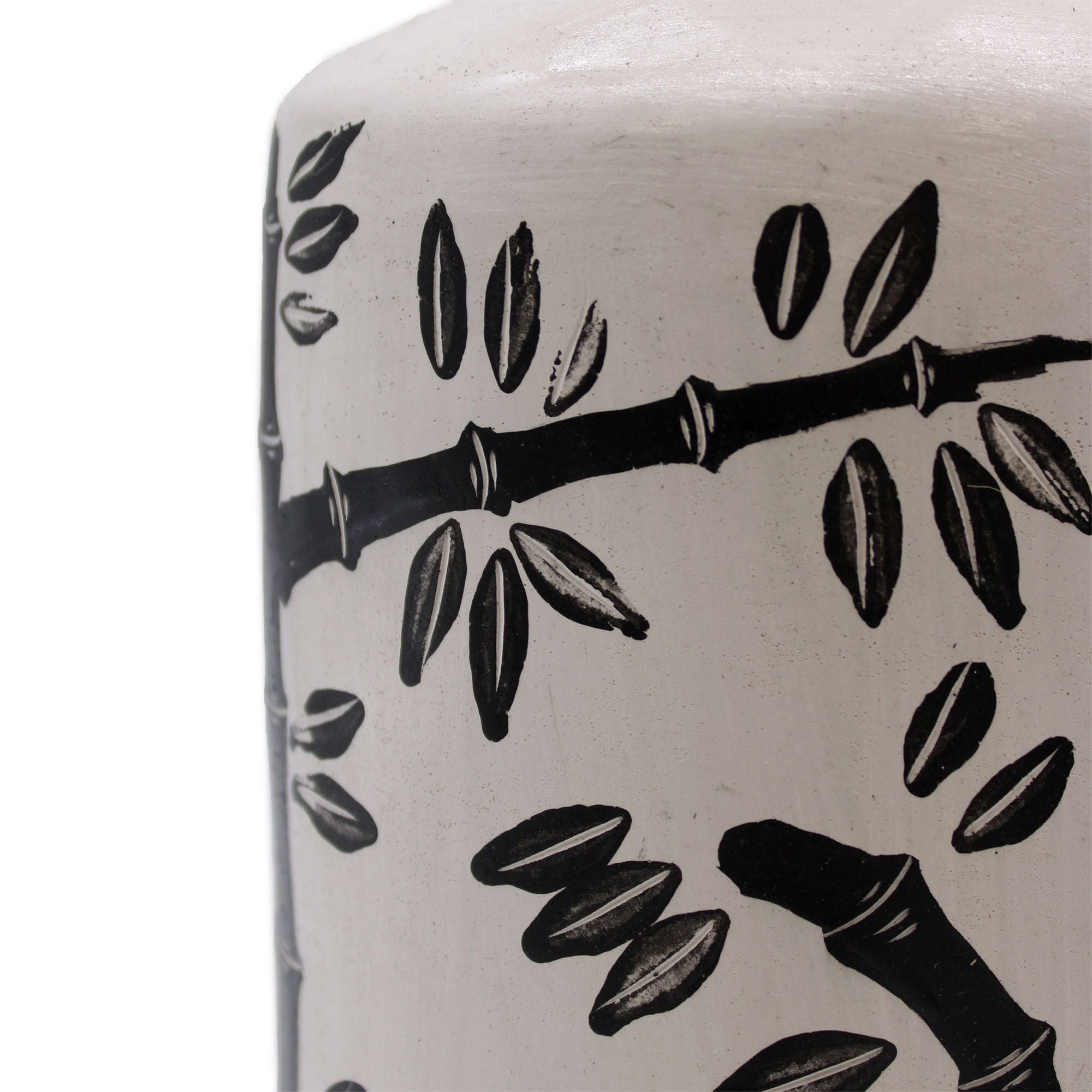 Jarra de Cerâmica Retro com Motivo de Bambu Natural